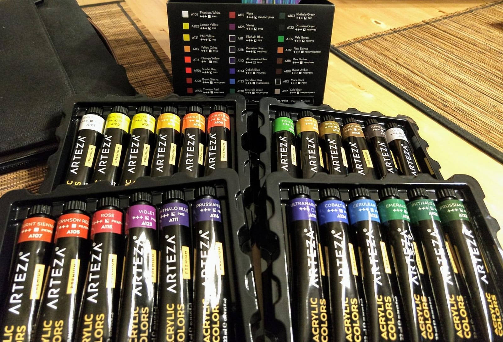 ARTEZA Acrylic Paint Set, 24 Colors, 22 ml / 0.74 oz Tubes, High-Viscosity | Rich Pigments, Thick Water-Based Formula, Smooth Coverage, For Canvas, Wood, Paper, Crafts, Blending, Layering and Texture customer photo 1