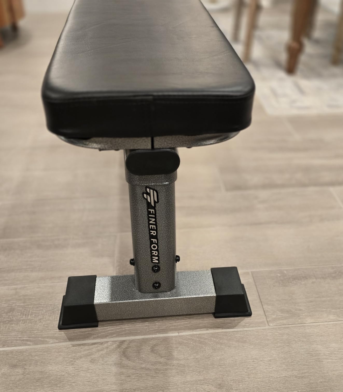 Finer Form Foldable Flat Weight Bench for Home Gym, 1,000 lb Capacity | 4-Way Steel Frame for Extra Stability, Thick Pad, Easy Folding Storage, Minimal Assembly, Free Workout Chart Included customer photo 1