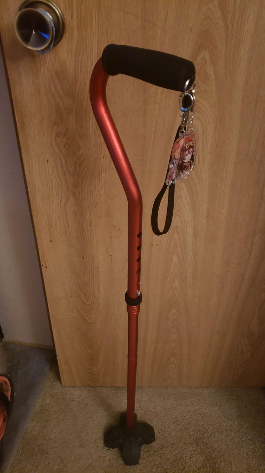 KINGGEAR Self Standing Walking Cane Quad Base for Seniors | Lightweight aluminum, foldable design, 31-36 in adjustable height, EVA offset handle, self-standing quad base customer photo 2