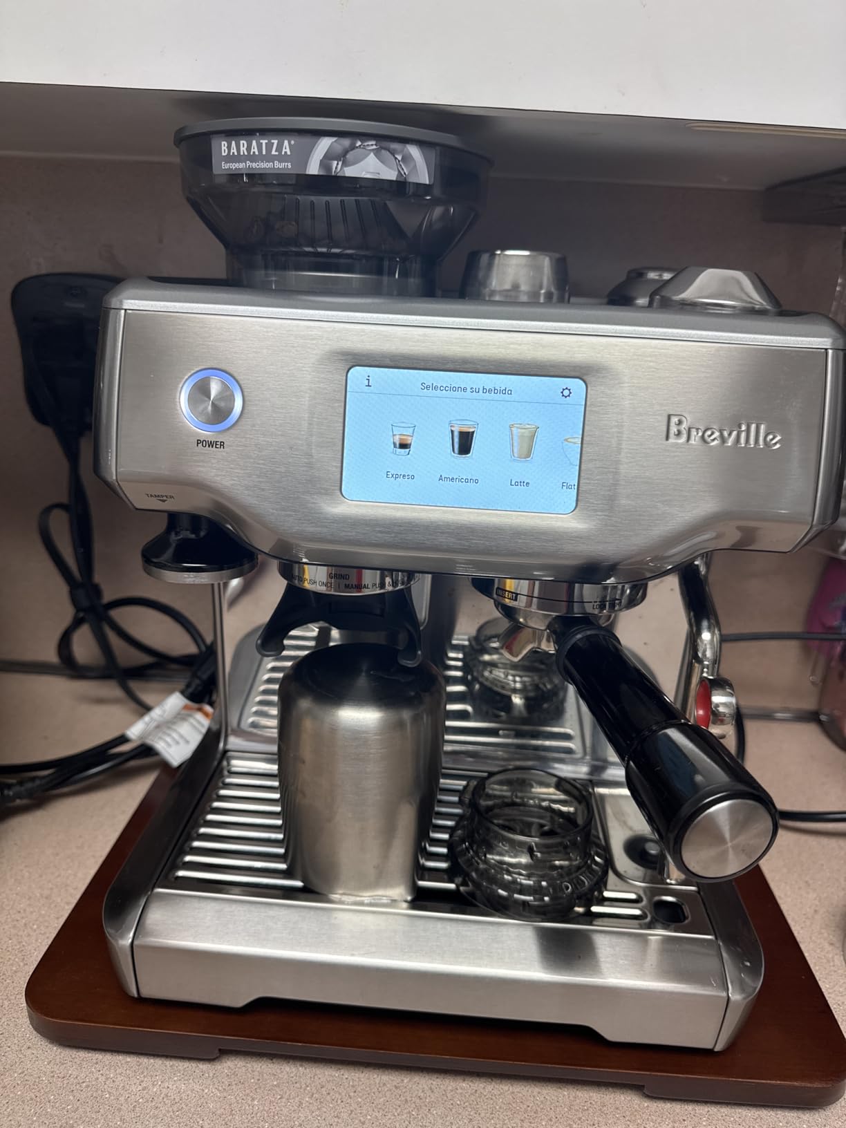 Breville BES880BSS Barista Touch Espresso Machine, Brushed Stainless Steel | Pull barista-quality espresso shots, lattes and cappuccinos at home with semi-automatic coffee maker with built-in grinder customer photo 1