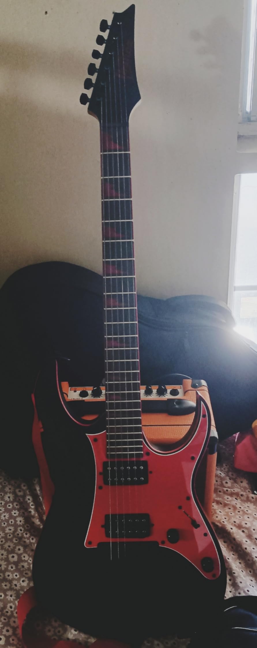 Ibanez GRG131DX - Black Flat | Infinity R humbuckers with 5-way selector and 24 jumbo frets for rock, metal and practice customer photo 1