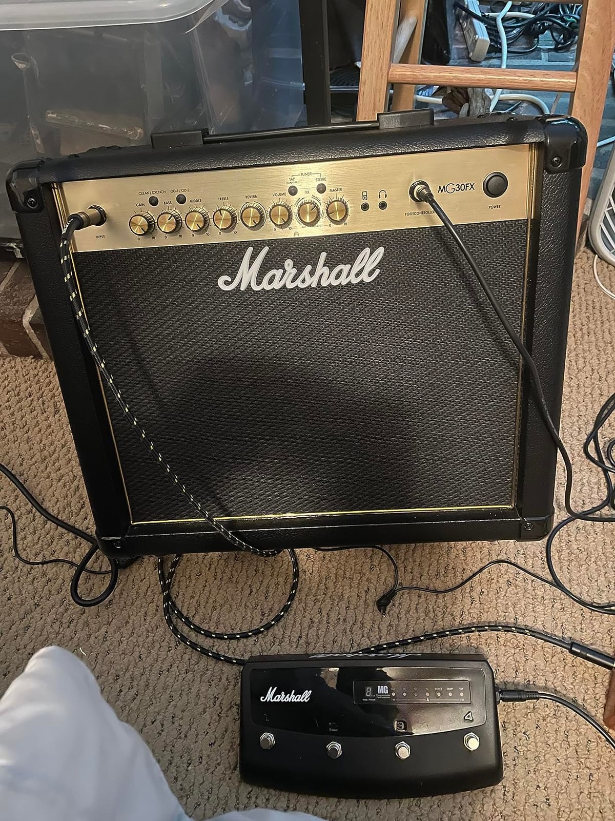 Marshall MG30GFX Combo Guitar Amplifier - Clean, Crunch, Overdrive Channels | Reverb/Delay Digital Effects | 3-Band EQ | 3.5 mm Headphones Out | 30W Output - Black customer photo 1