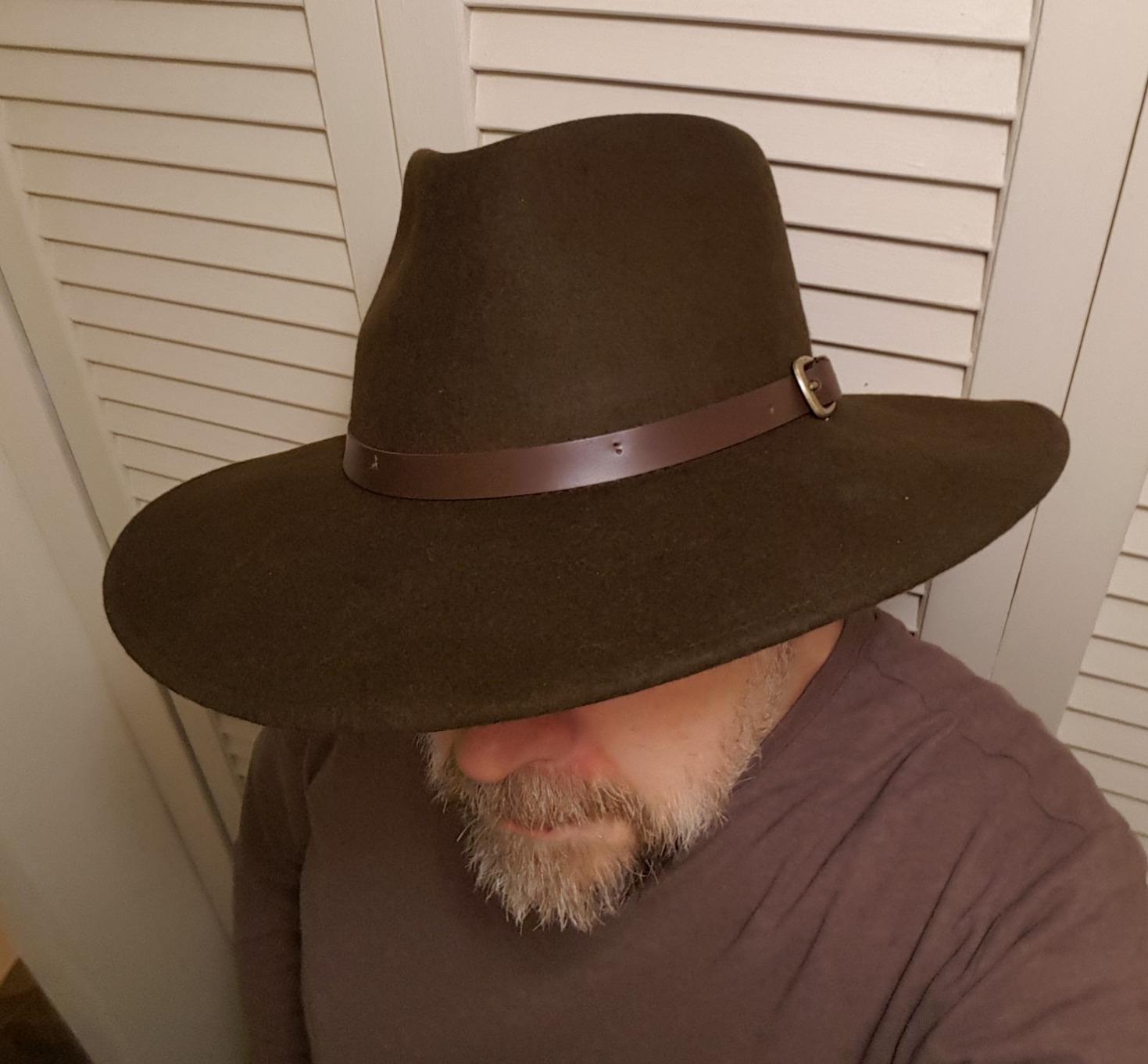 B&S Premium Lewis - Wide Brim Fedora Hat - 100% Wool Felt - Water Resistant - Leather Band customer photo 1