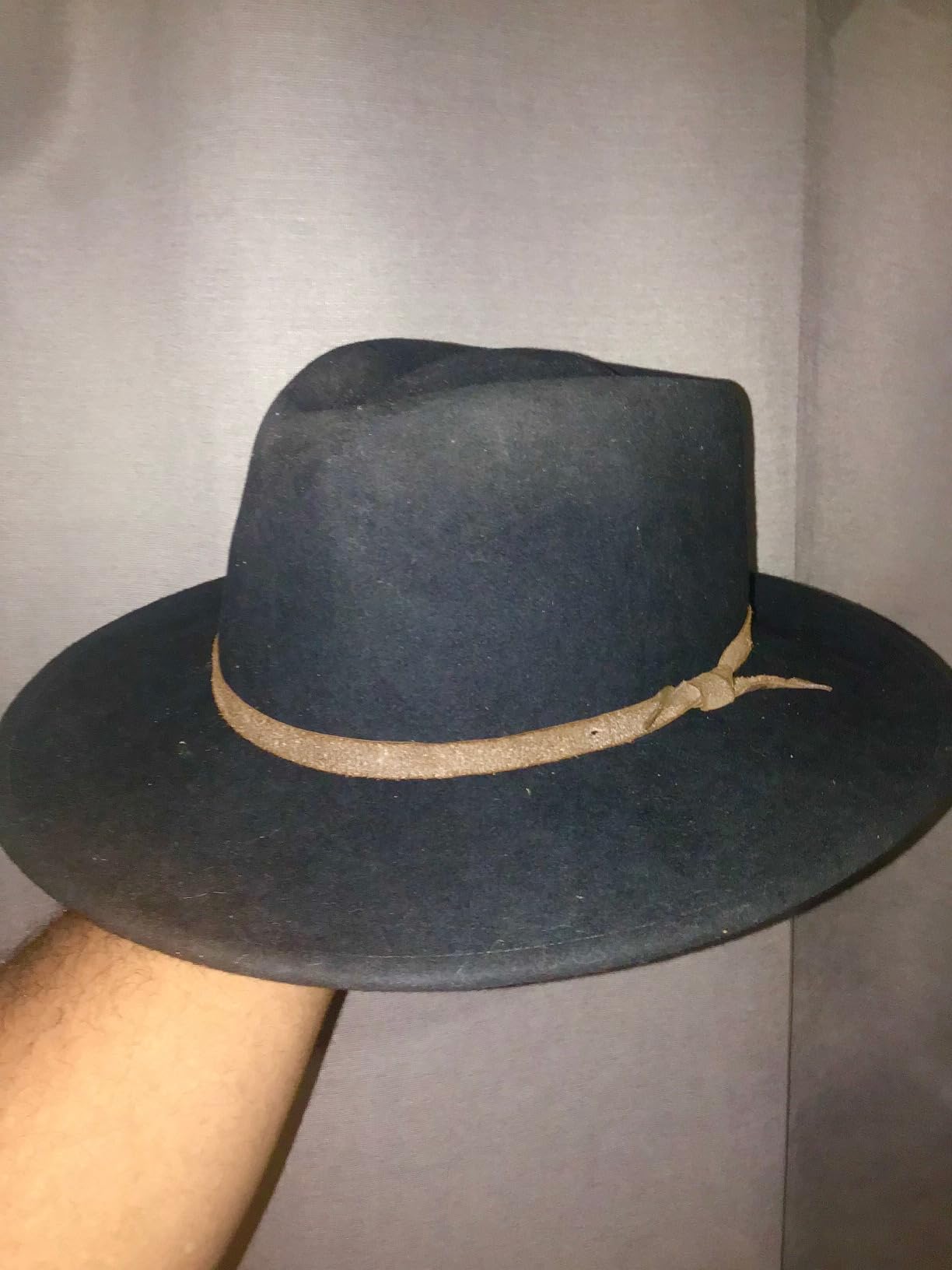 B&S Premium Lewis - Wide Brim Fedora Hat - 100% Wool Felt - Water Resistant - Leather Band customer photo 2