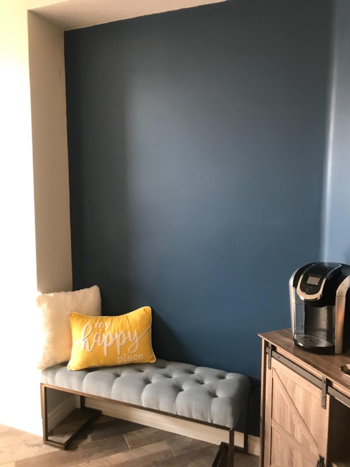 Glidden Interior Paint + Primer: Teal/Aqua Interior Paint /Scandinavian Sky, One Coat, Flat, 1 Quart customer photo 2