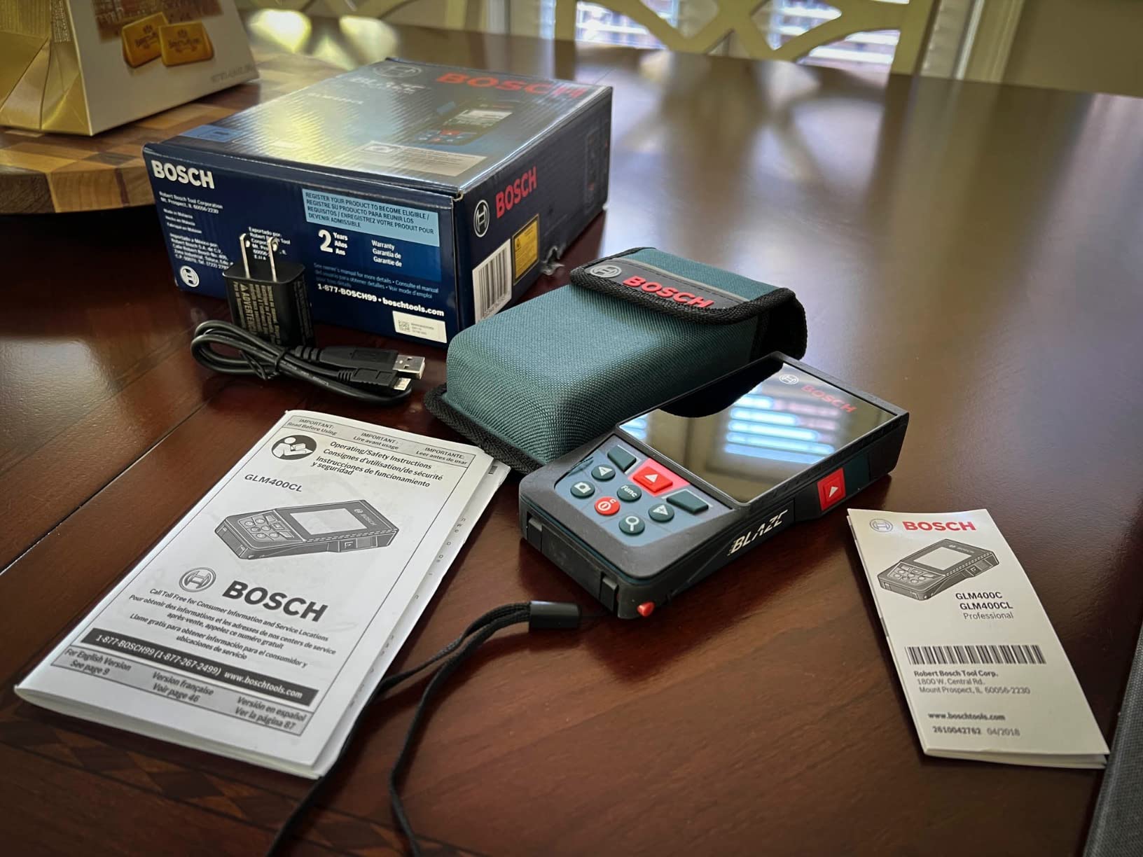 BOSCH PRO GLM400CL Blaze Outdoor 400 Ft. Connected Laser Measure | Real-time measurement, backlit color display, 1/16 in. accuracy, contractors, stable mounting, surveying, construction customer photo 2