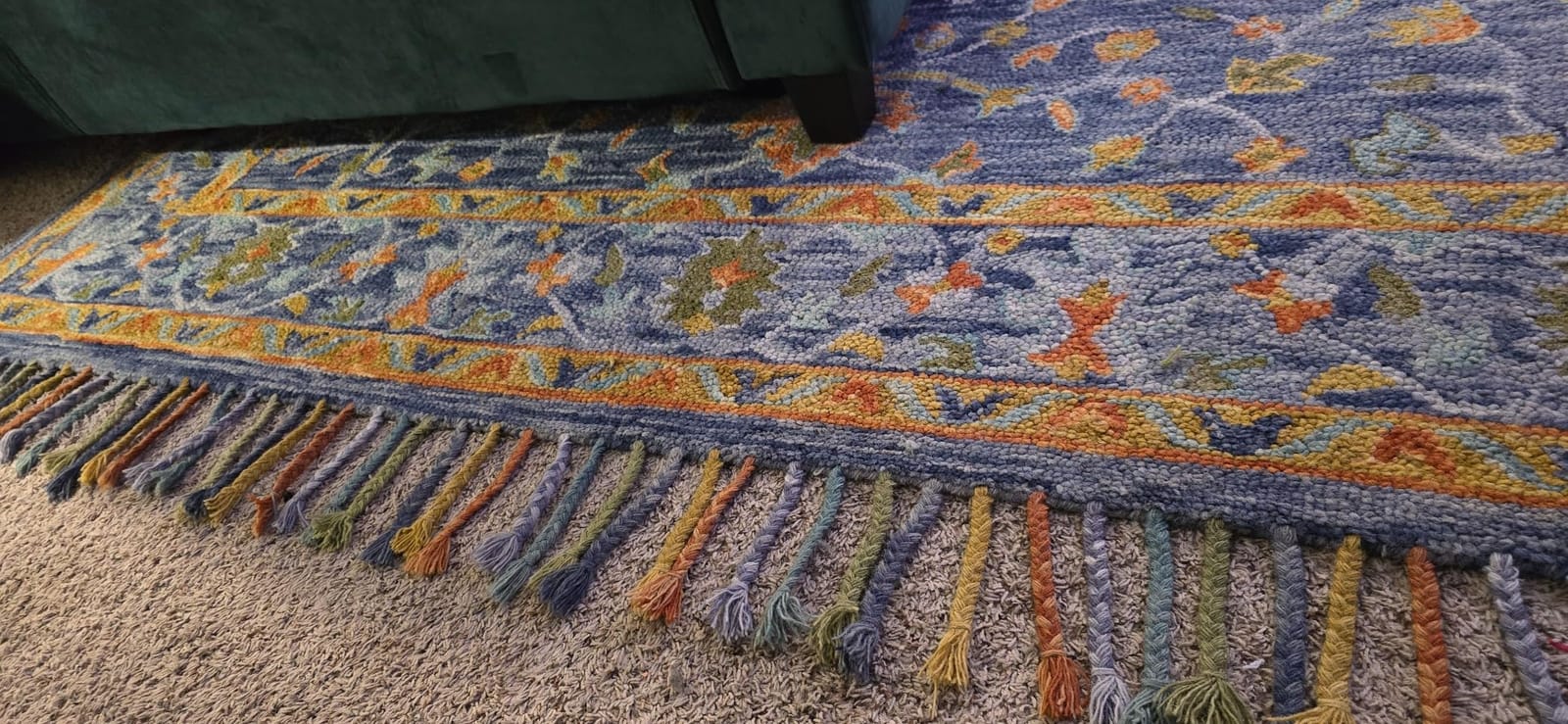 SAFAVIEH Area Rug 8x10 - Aspen Collection - Large - Blue & Rust, Handmade Wool, Boho Braided Tassel Design, Ideal for Living Room, Bedroom, Office, Dining Space (APN116M) customer photo 1