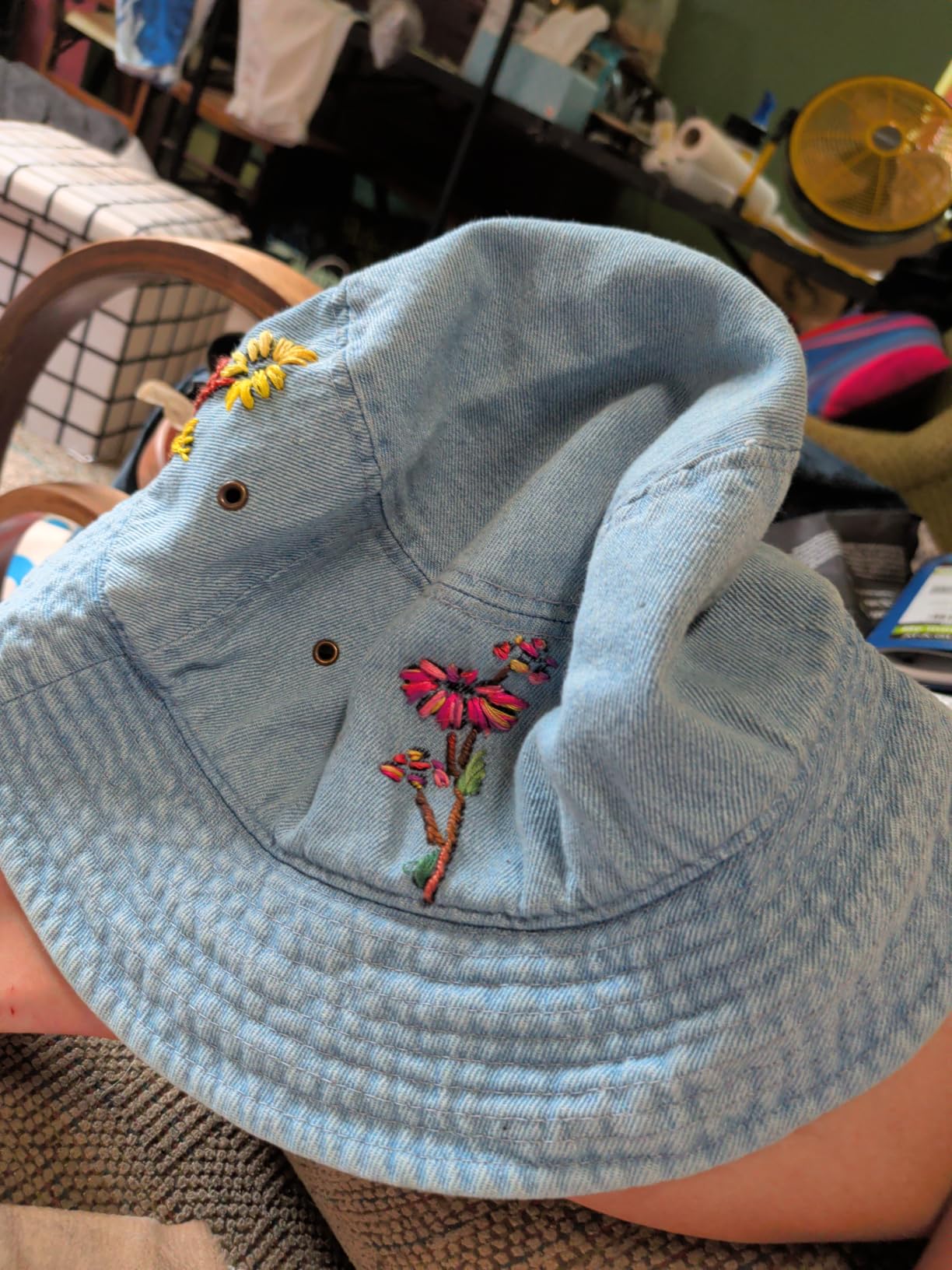 Solid Color 100% Cotton Bucket Hat for Women and Men Packable Travel Summer Beach Hat customer photo 1