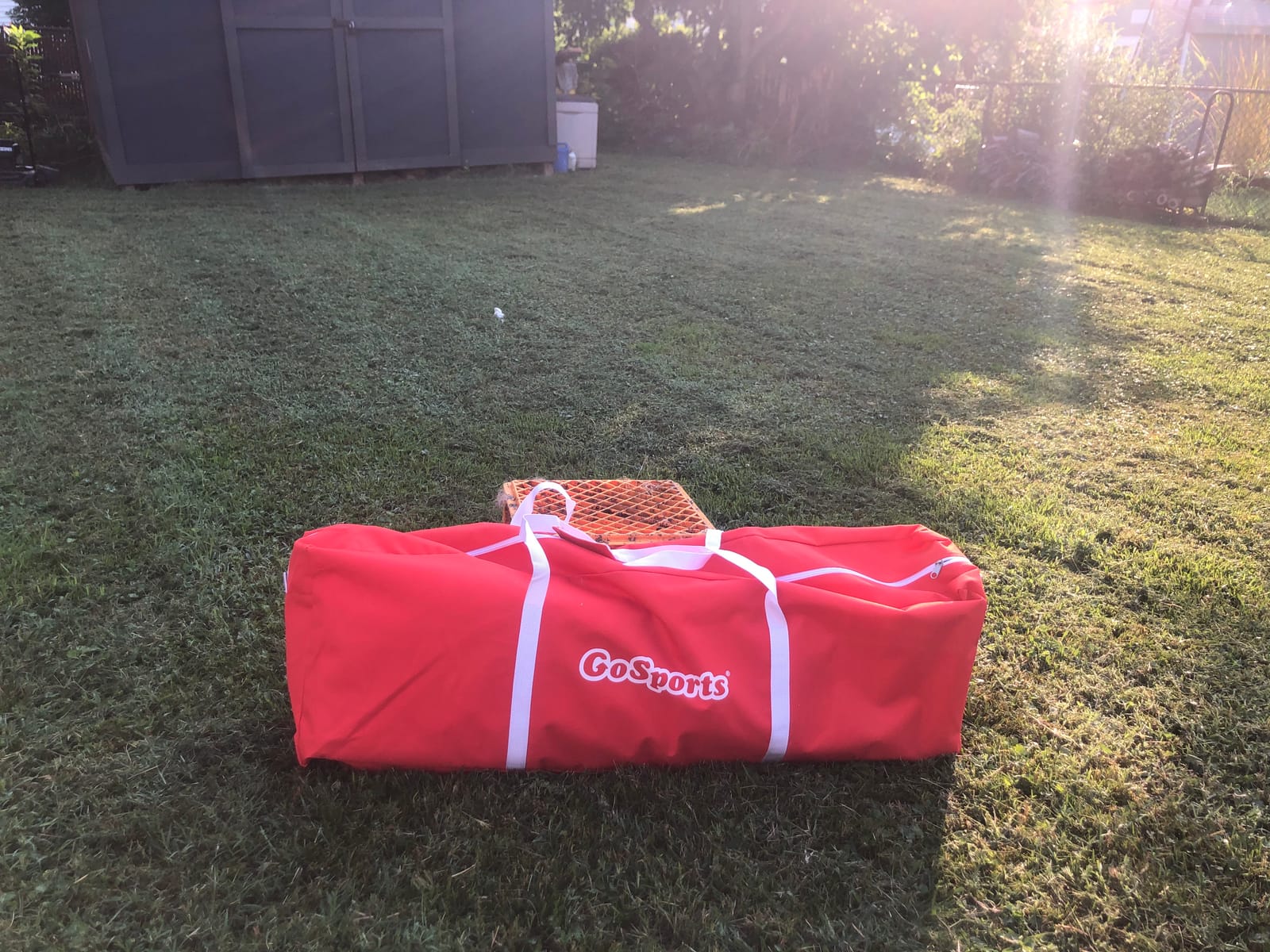 GoSports Regulation 6 ft x 6 ft Lacrosse Net - Steel Frame or Bow Style Frame - The Only Truly Portable Lacrosse Goal, Backyard Setup in Minutes customer photo 1