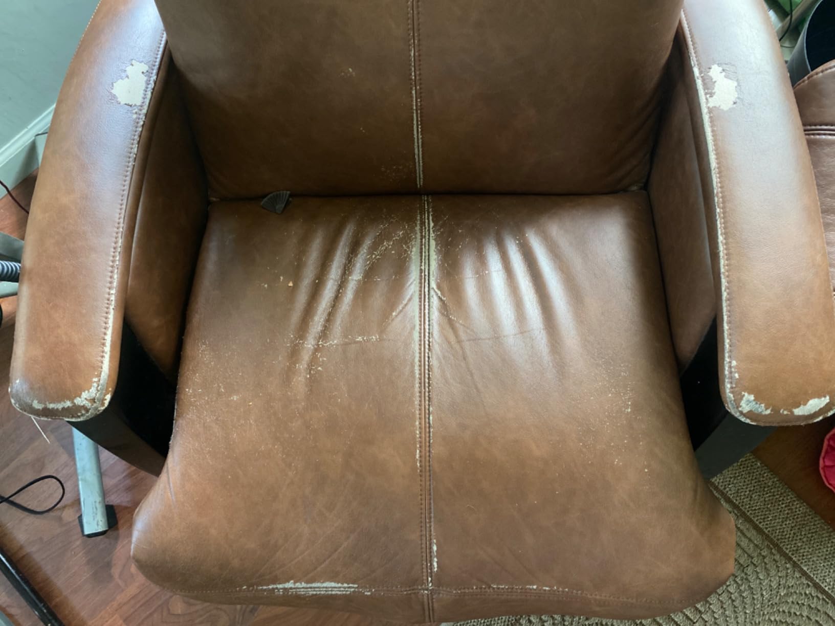 Svago ZGR Plus SV-395 Dual Power Infinite Position Zero Anti Gravity Recliner with Heat and Massage - Cognac Faux Leathe-Cognac-Standard Ground Curbside, Vinyl customer photo 2