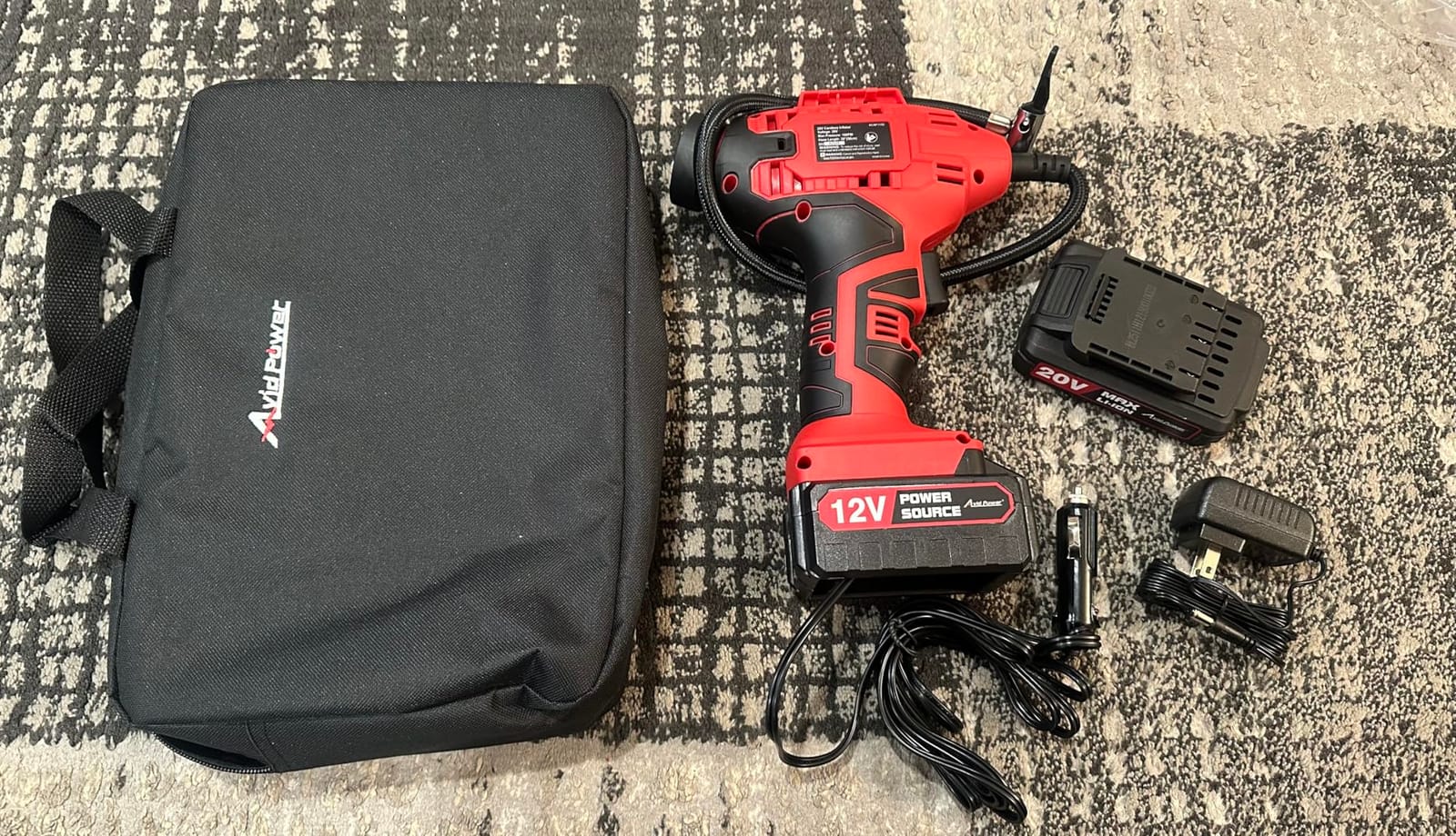 AVID POWER Cordless Tire Inflator Portable Air Compressor 20V Battery Pump | Auto Shut-Off, Rechargeable Battery & 12V DC Adapter, Digital Pressure Gauge, Fast Inflation for Car, Motorcycle, Bike, Ball customer photo 2