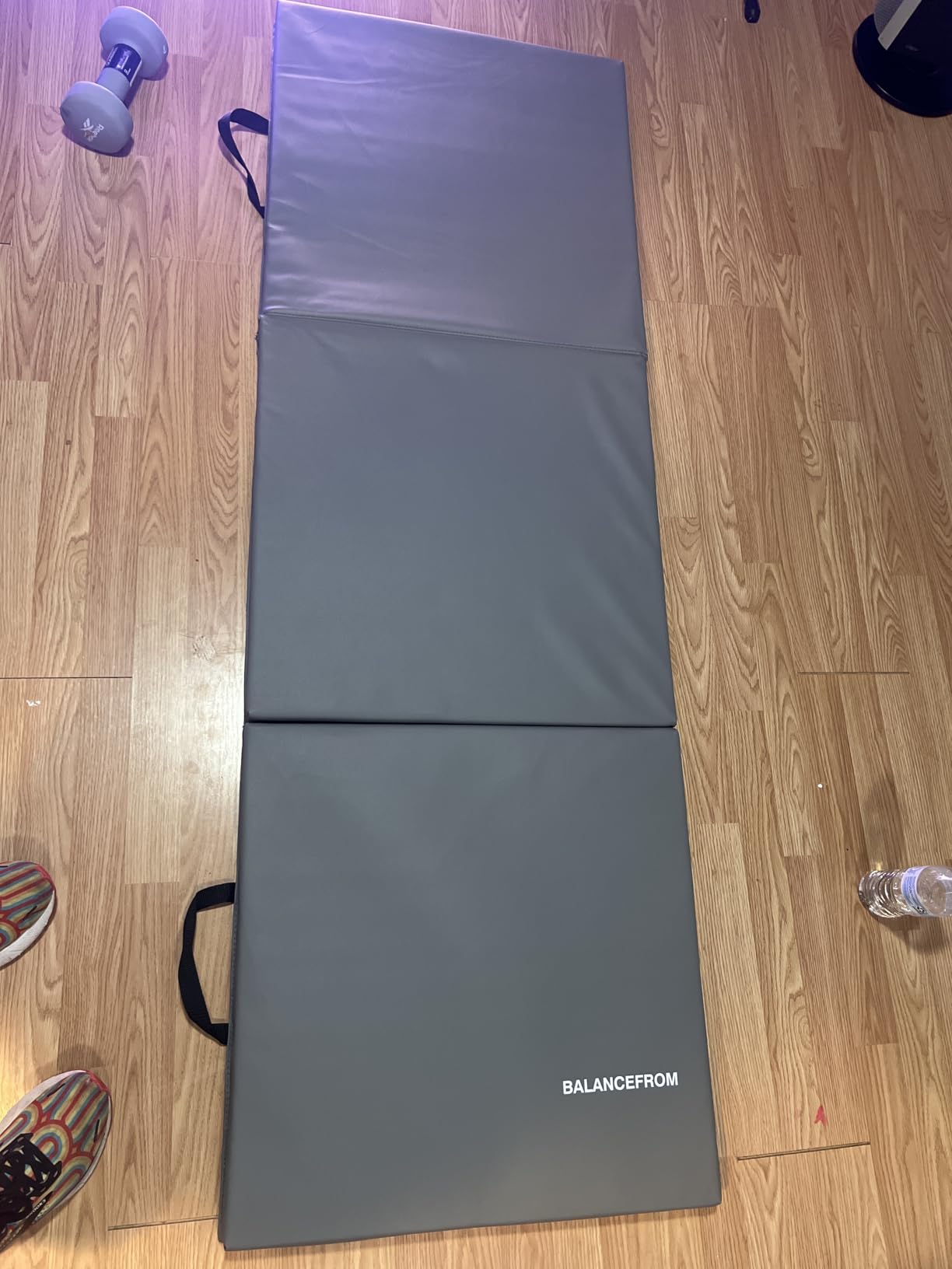 BalanceFrom 6x2 Feet 3-Panel Folding Gymnastics Mat - 2-Inch Thick Pad with Vinyl Surface and Carrying Handles for Tumbling, Yoga, Pilates, Home Workouts, and Martial Arts customer photo 1