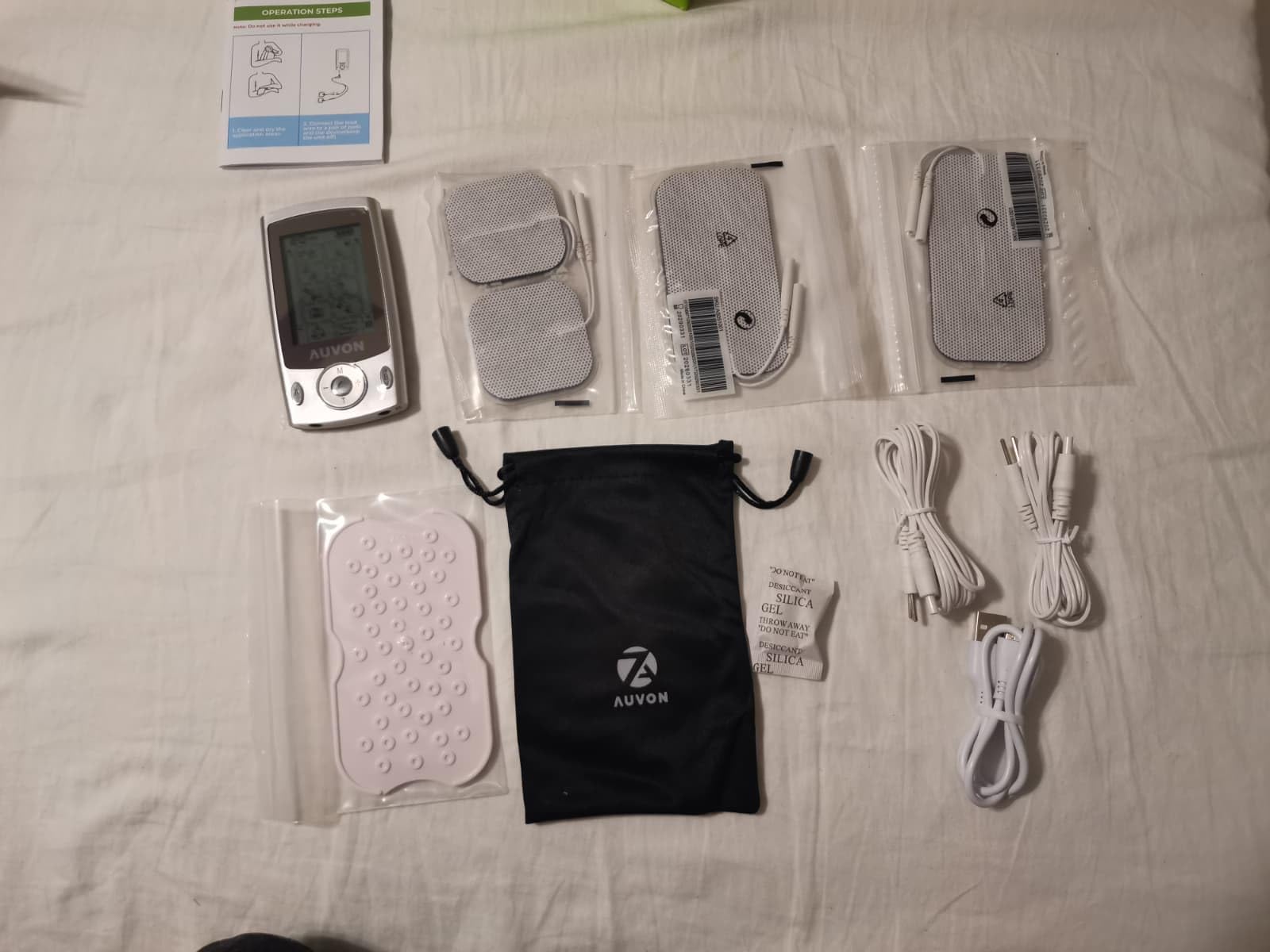 AUVON Dual Channel TENS Unit Muscle Stimulator Machine with 20 Modes, 2