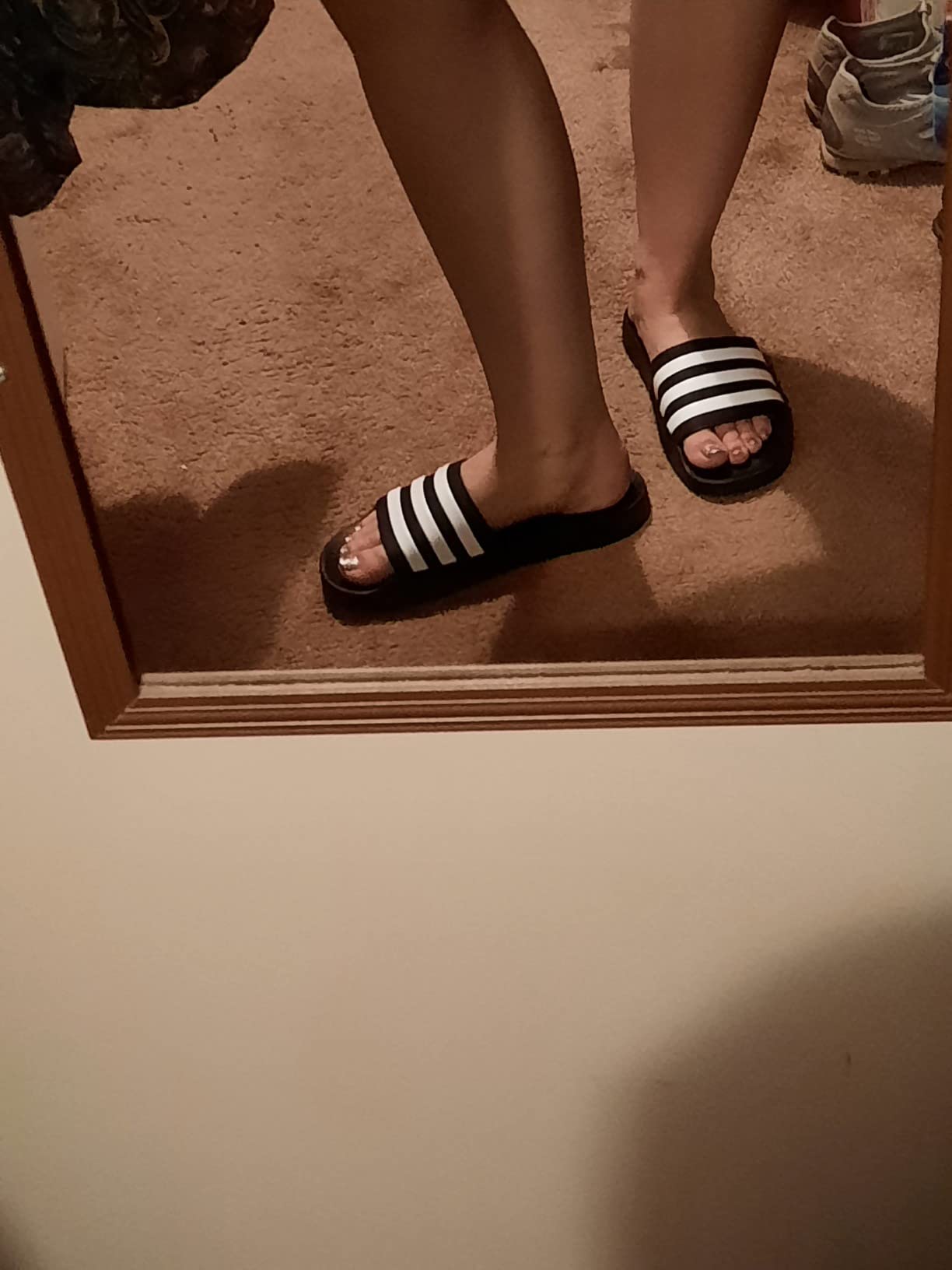 adidas Boys Adilette Shower Slides Casual Sandals Casual - Blue customer photo 2