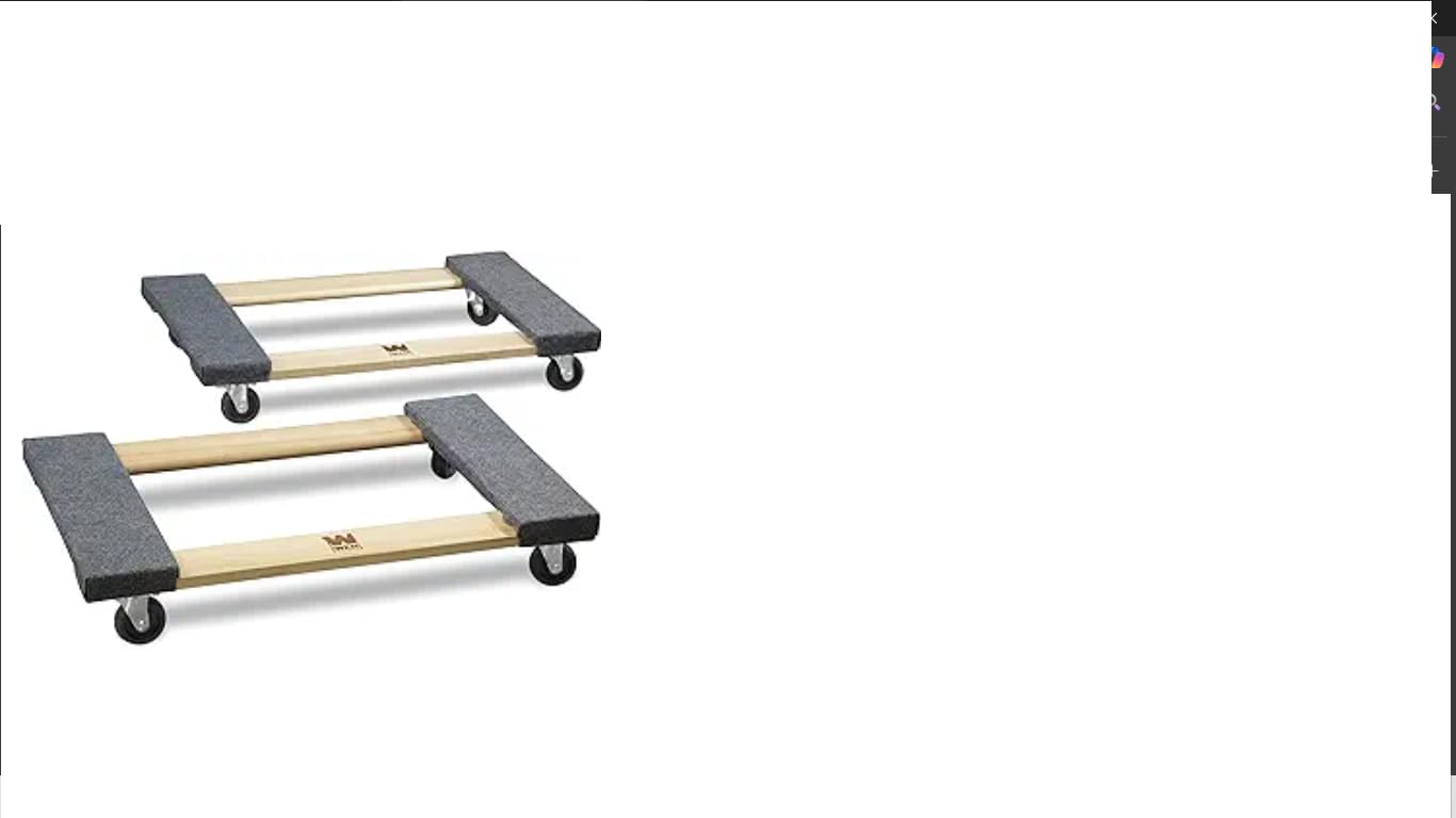 WEN 1320 lbs. Capacity 18 in. x 30 in. Hardwood Furniture Moving Dolly, Two Pack customer photo 2