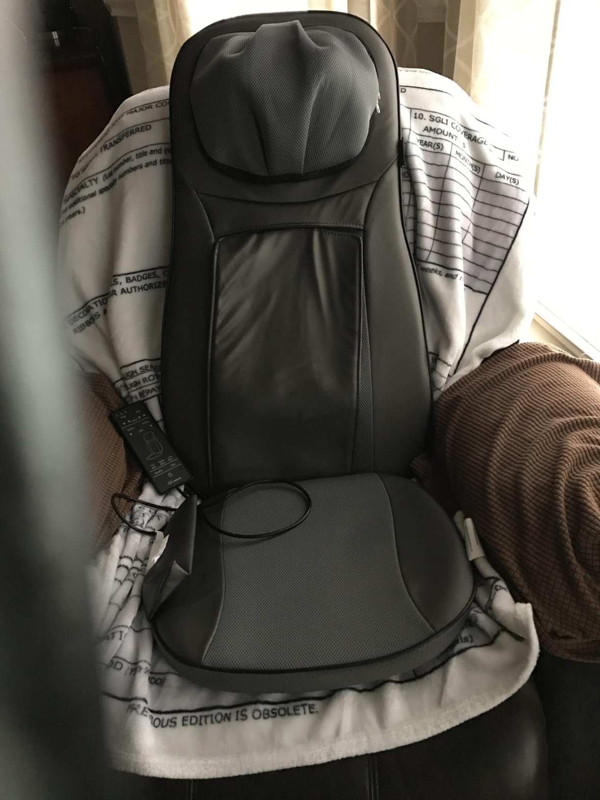 Snailax Shiatsu Neck & Back Massager with Heat, Full Back Kneading Shiatsu or Rolling Massage, Massage Chair pad with Height Adjustment, Back Massager for Neck and Shoulder customer photo 1
