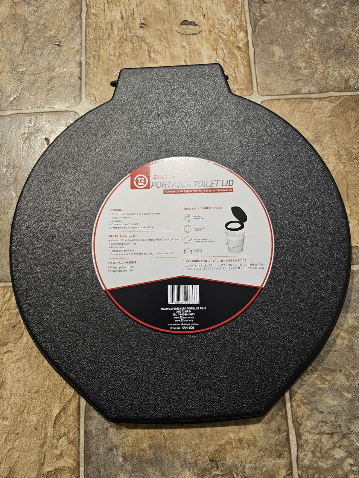 72 HRS Premium Portable Camping Toilet Seat with Lid for 5 Gallon Buckets | Portable Toilet for Outdoor Camping, Hiking, Emergency Prep, Backcountry, Car, Boat, Road Trips, No Bucket Included customer photo 2