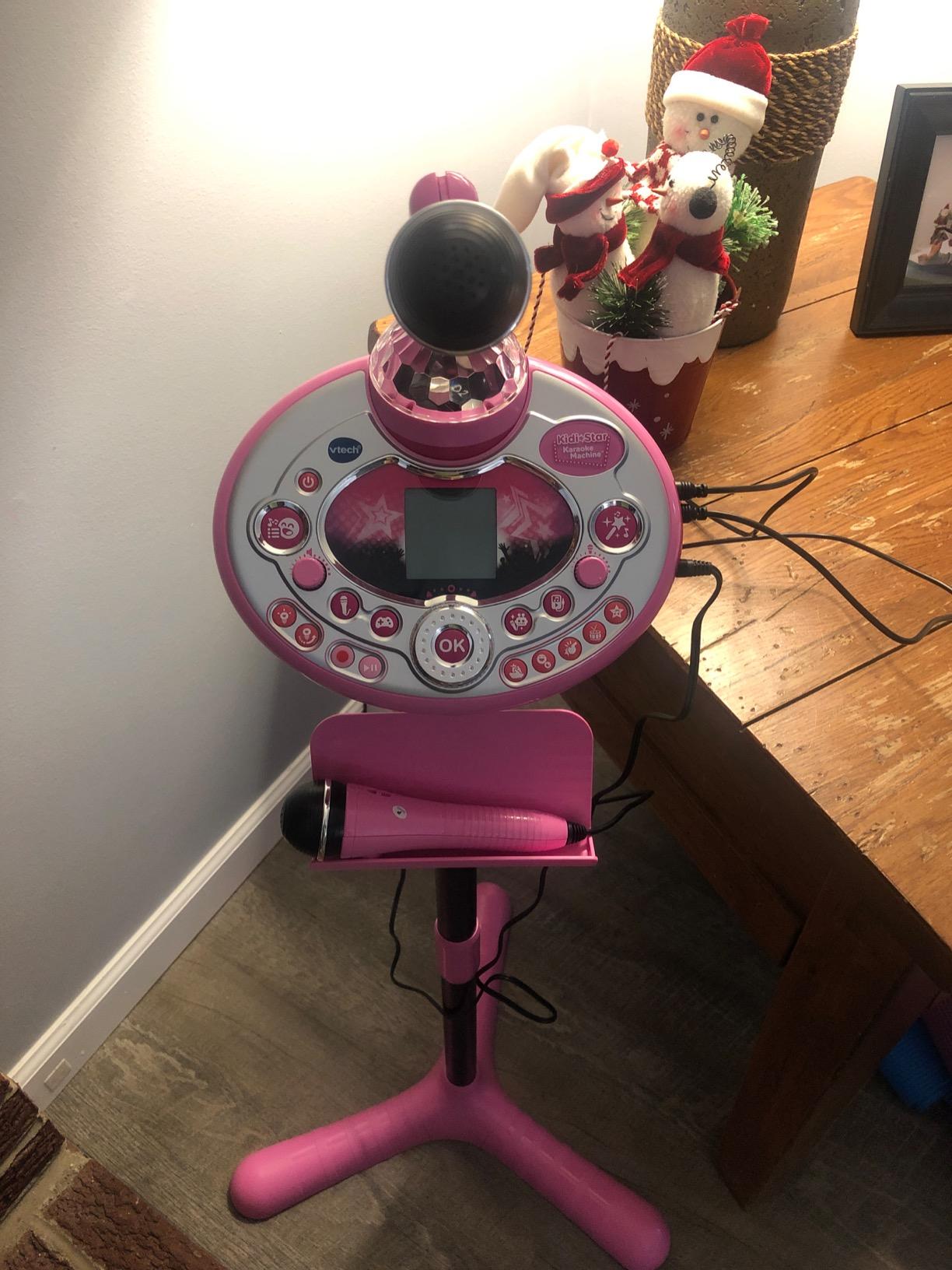 VTech Kidi Star Karaoke Machine Deluxe, 2 Microphones with AC Adapter, Pink customer photo 2