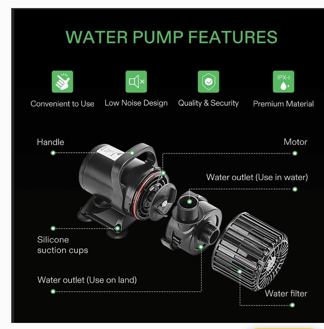 VIVOSUN 2700GPH Sub Water Pump for Pond Waterfall, Statuary, Hydroponics | 120W Pond Pump, Ultra Quiet Aquarium Pump with 15FT. Lift Height for Hydroponics customer photo 1