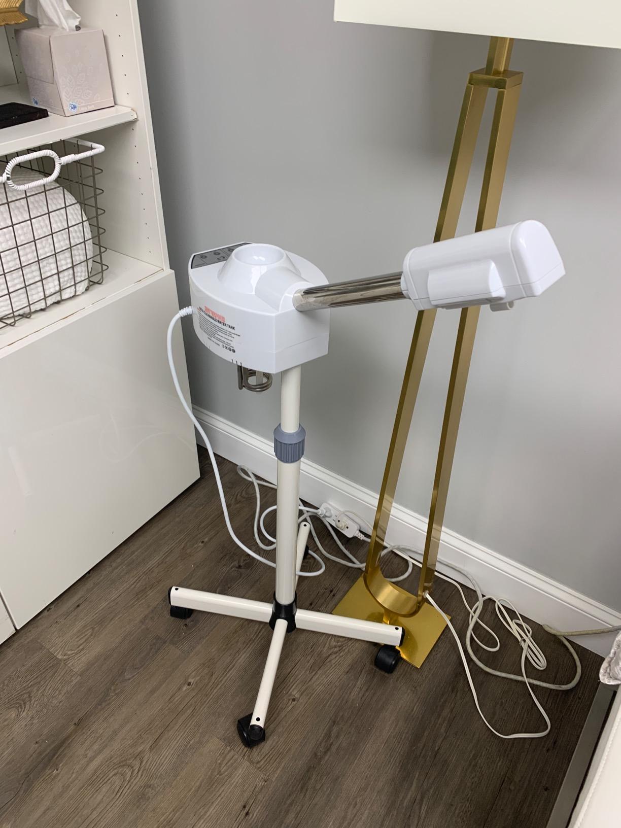 Nova Microdermabrasion Professional Facial Steamer On Wheels Ionic Ozone with Hot Mist Function Stand Facial Steamer for Personal Home Salon Spa Skin Cleaning customer photo 1