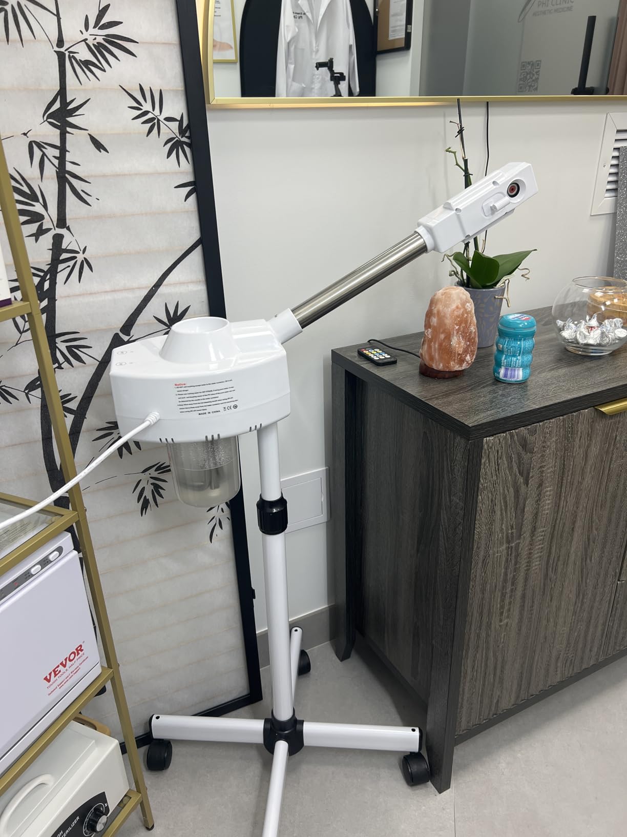 Nova Microdermabrasion Professional Facial Steamer On Wheels Ionic Ozone with Hot Mist Function Stand Facial Steamer for Personal Home Salon Spa Skin Cleaning customer photo 2