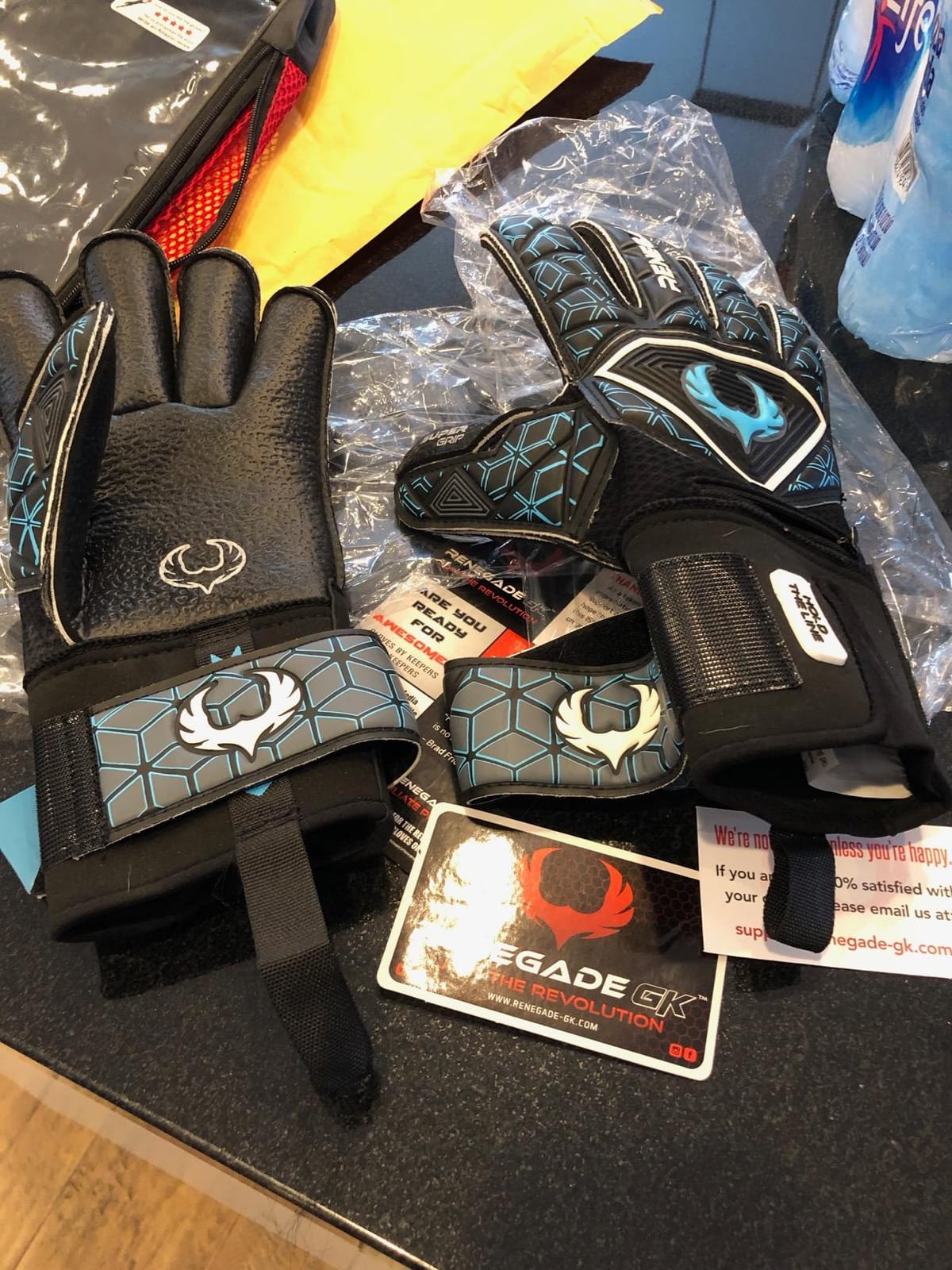 Renegade GK Triton Goalie Gloves - Adult, Youth, Kids (Sizes 5-11, 3 Styles, Level 2) Pro-Tek Fingersaves & Durable 3.5+3MM Super Grip | Goalkeeper Glove for All-Around Play | Based in The USA customer photo 1
