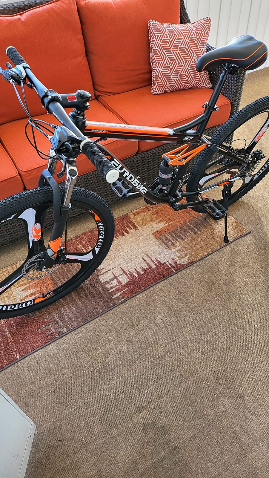 EUROBIKE Mountain Bike, 21-Speed Bike, 27.5-Inches Mountain Bike, Adult Bike, Dual Suspension Bike (3-Spoke Wheel) customer photo 2