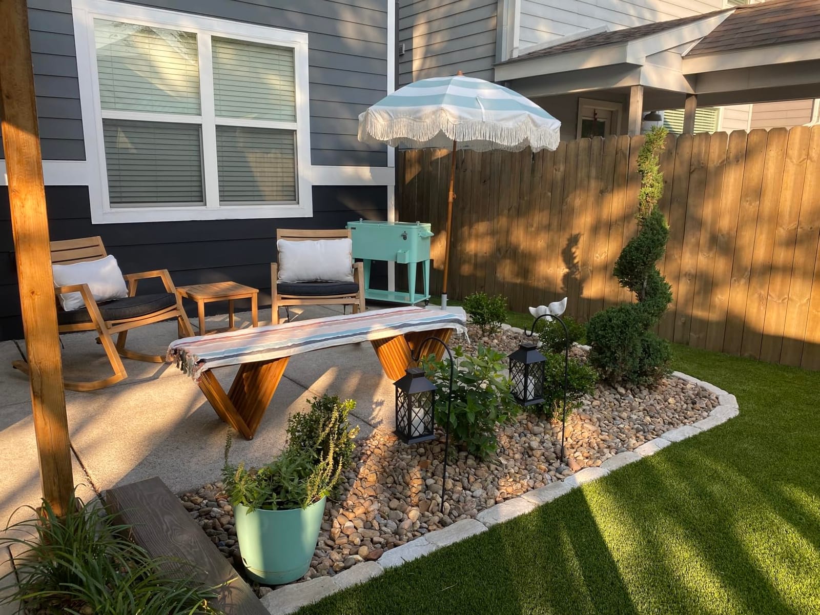 Christopher Knight Home Esme Outdoor Acacia Wood Bench, Teak Finish customer photo 2