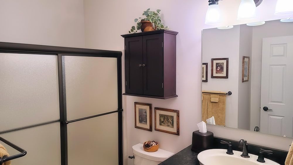 ChooChoo Bathroom Wall Cabinet with 2 Doors, Over The Toilet | 8.8