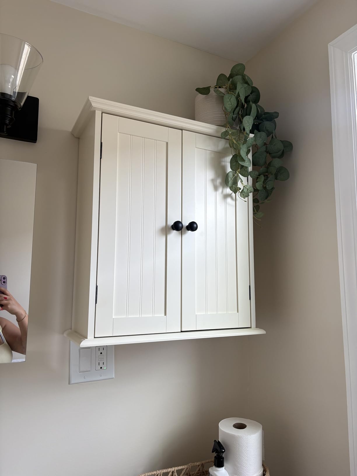 ChooChoo Bathroom Wall Cabinet with 2 Doors, Over The Toilet | 8.8