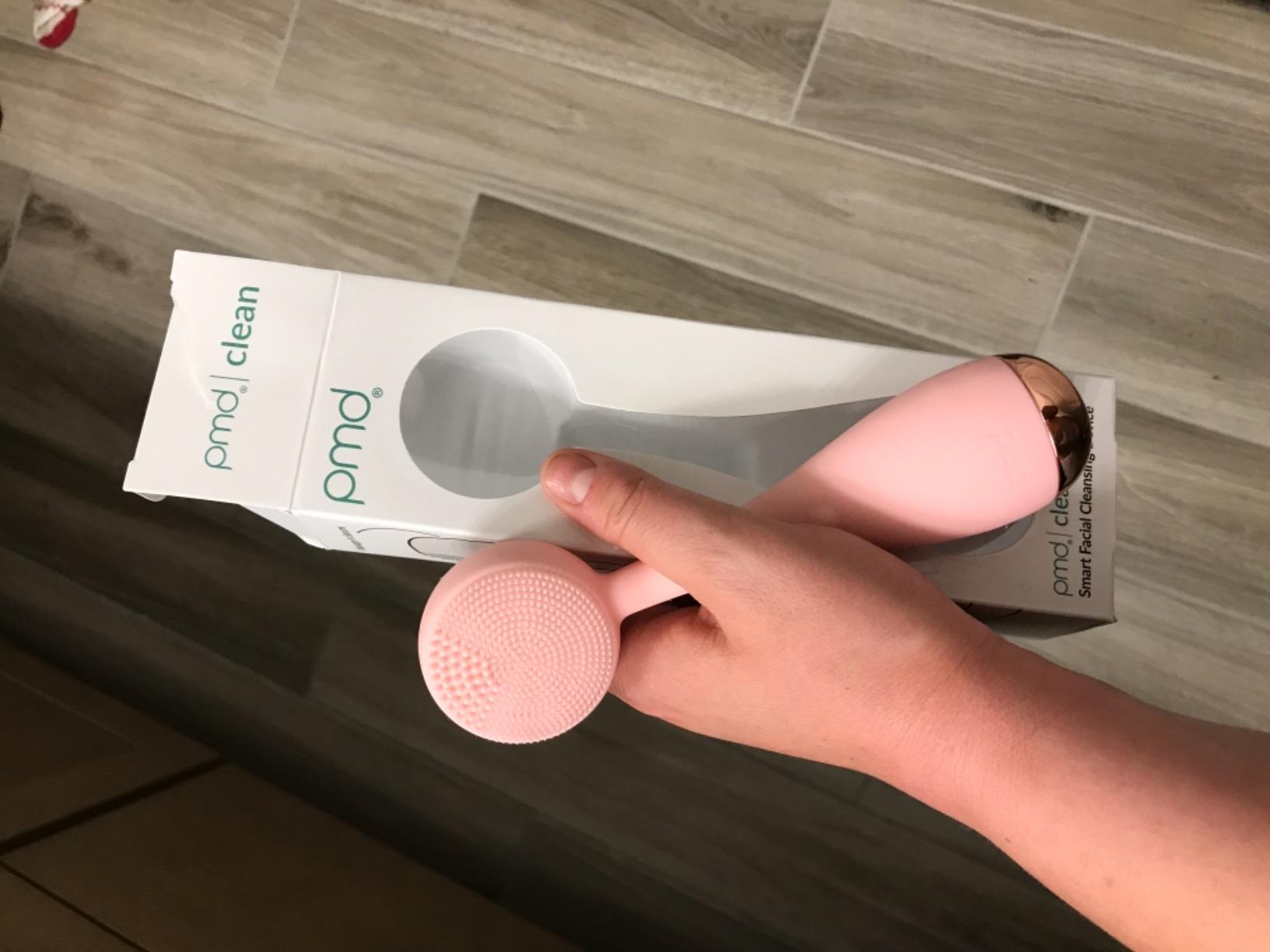 PMD Beauty Clean Facial Cleansing Brush, Waterproof Silicone Face Cleanser with Sonic Technology customer photo 1