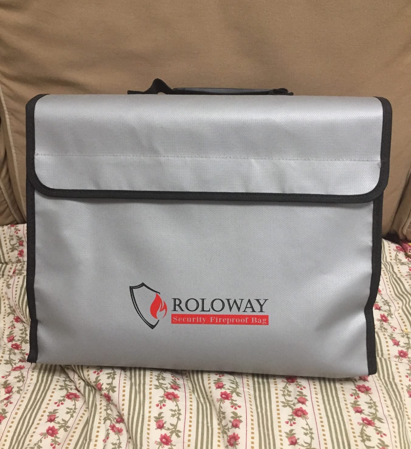 ROLOWAY Fireproof Document & Money Bags, Large Fireproof & Water Resistant Bag (15 x 12 x 5 inches), Fireproof Folder Safe Bag for Cash, Valuables & Passport, with Silicone Coating & Zipper Closure customer photo 2