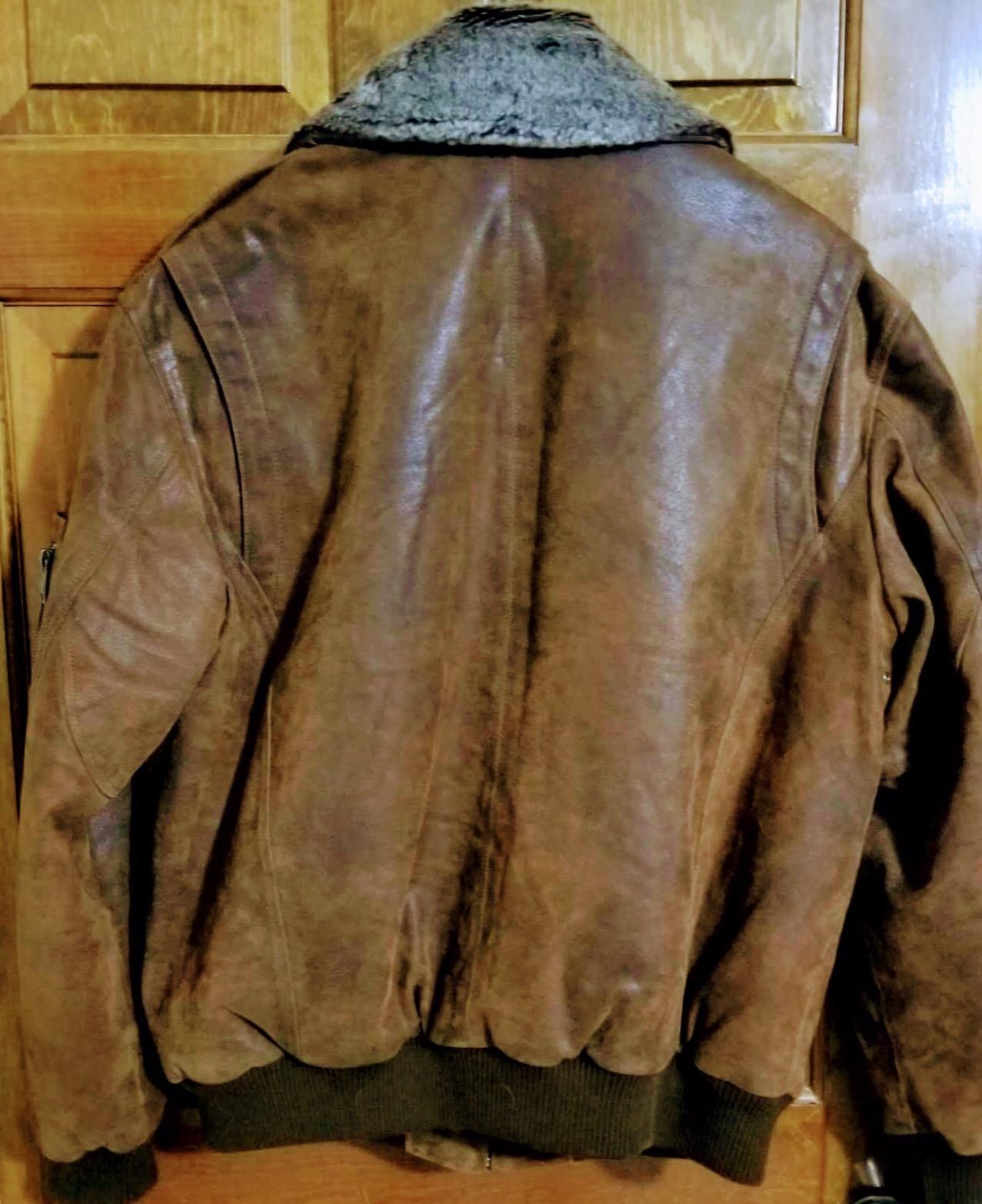 FLAVOR Men's Leather Flight Bomber Jacket Air Force Aviator customer photo 2