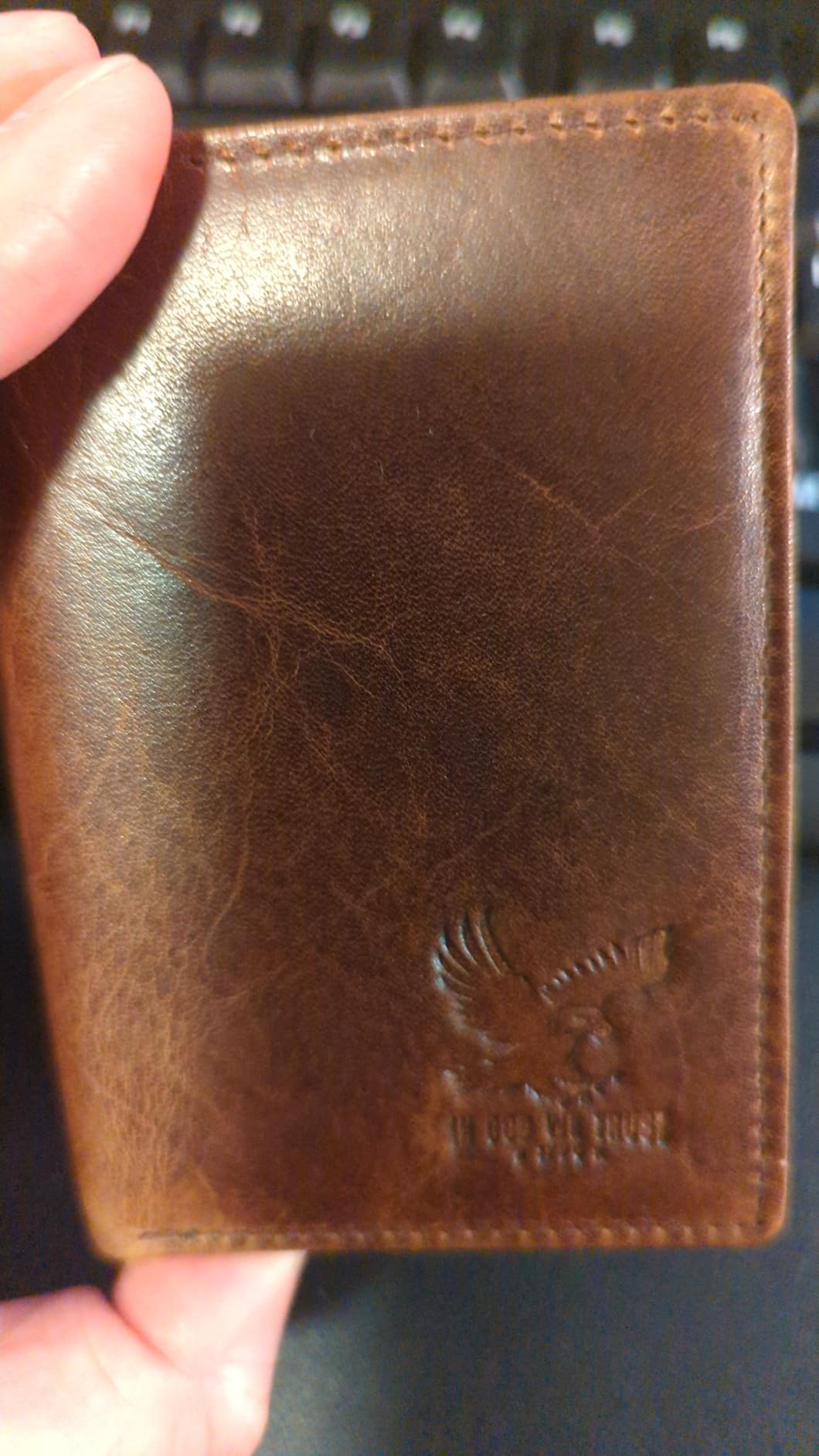 BULL GUARD Best Leather Men's RFID Trifold Wallet With ID Great Outdoor Wallet Durable Top Grain Leather Forest Brown, Double Cash Comparment with Secret Pocket, Compact & Secure Design, In Gift Box customer photo 1