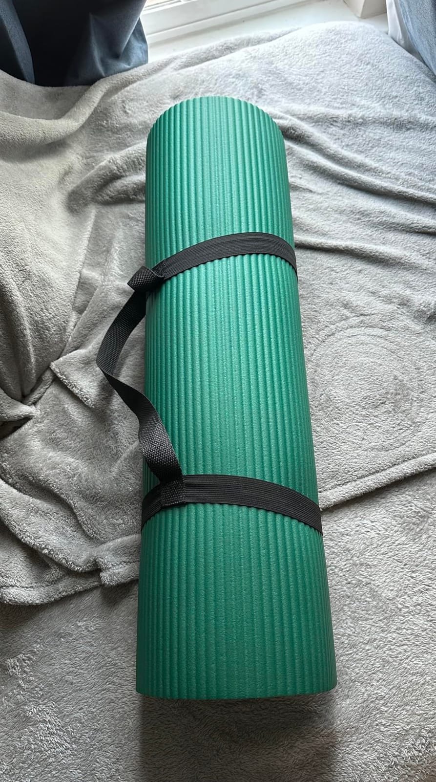 Gaiam Thick Yoga Mat, Exercise & Fitness Mat with Easy-Cinch Carrying Strap | Non-Slip NBR Foam customer photo 1