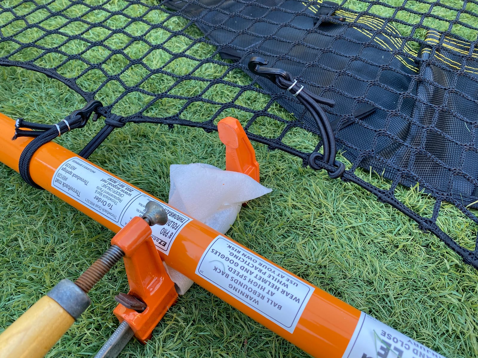 EZGoal 8'X6' Professional Folding Lacrosse Rebounder | LAX Throwback to Practice Your Passes and Catches, Orange customer photo 1