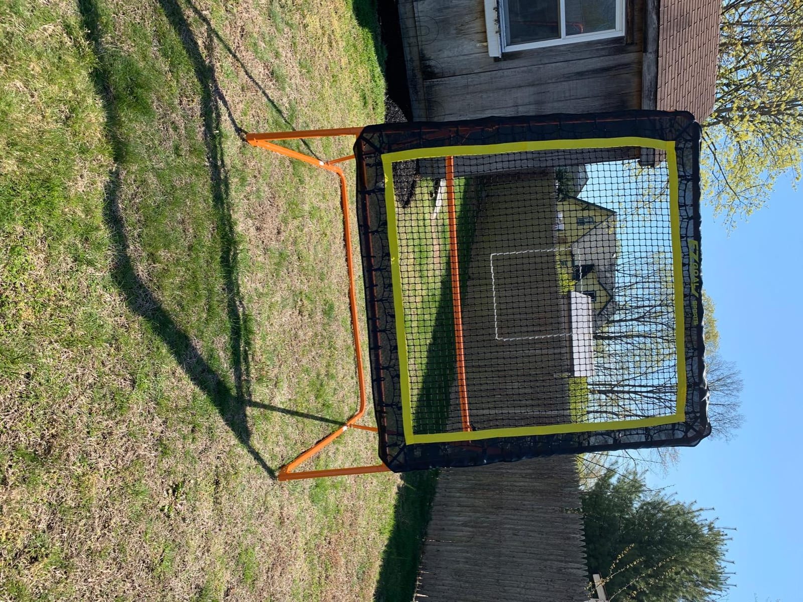 EZGoal 8'X6' Professional Folding Lacrosse Rebounder | LAX Throwback to Practice Your Passes and Catches, Orange customer photo 2
