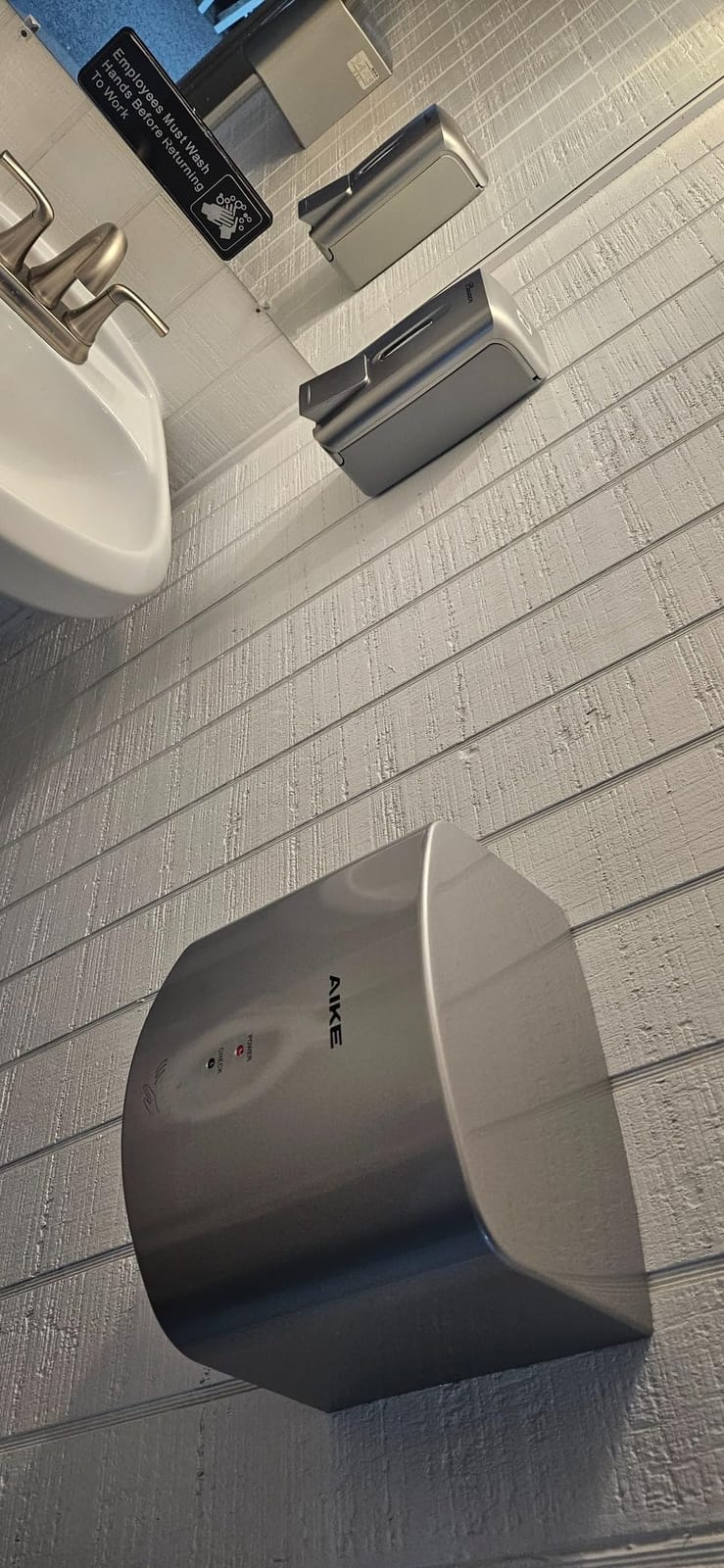 AIKE Air Wiper Compact Hand Dryer for Bathrooms, 110V Model AK2630S Silver | Blade Air 15S Dry Time, 1400W High Speed Jet Dryer, Compact Design and Easy Install for Home Bathroom, Small Business customer photo 2