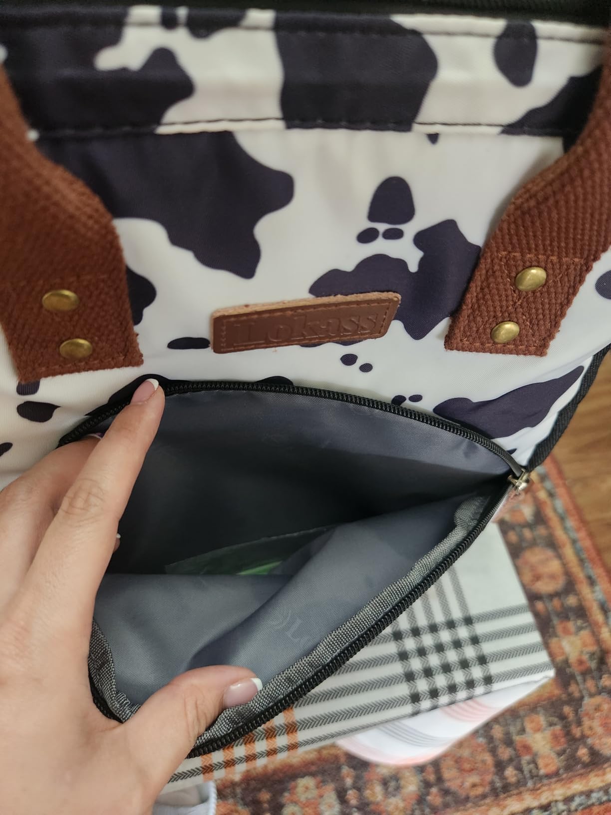 LOKASS Insulated Lunch Bag for Women & Men - Reusable 10 L Lunch Box for Women - Leakproof Tote Cooler Bag for Adults Work, Beach, Travel, Picnic (Grey) customer photo 2