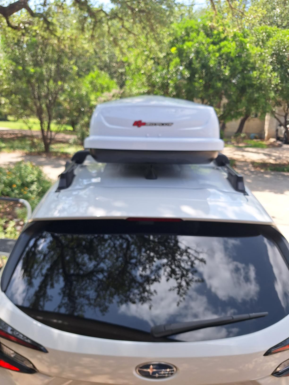 Goplus Rooftop Cargo Carrier Hard Shell, 14 Cubic Feet Waterproof Car Roof Cargo Carrier w/Dual Side Opening, Security Key, 165LBS Capacity customer photo 1