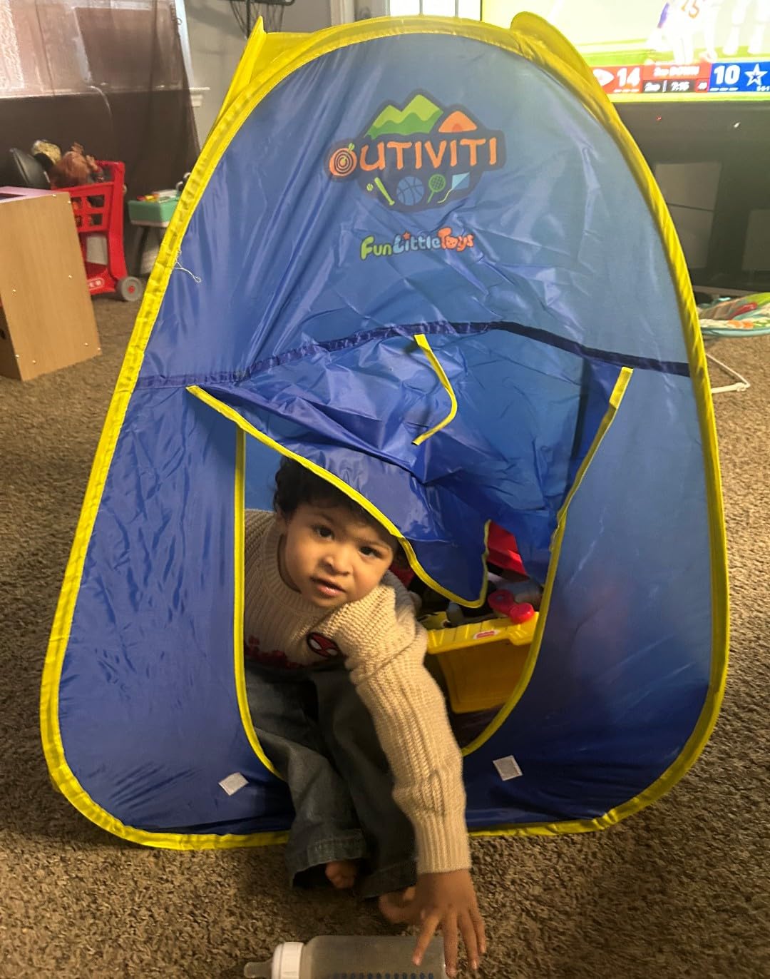 FUN LITTLE TOYS Pop Up Play Tent with Camping Gear and Tools Set, Outdoor Toys for Kids customer photo 2