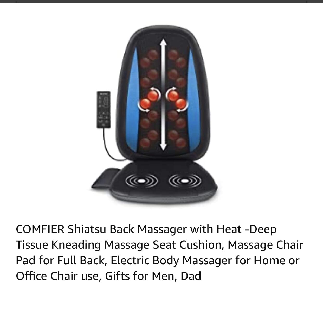 COMFIER Shiatsu Back Massager with Heat, Deep Tissue Kneading Massage Seat Cushion for Full Back customer photo 2