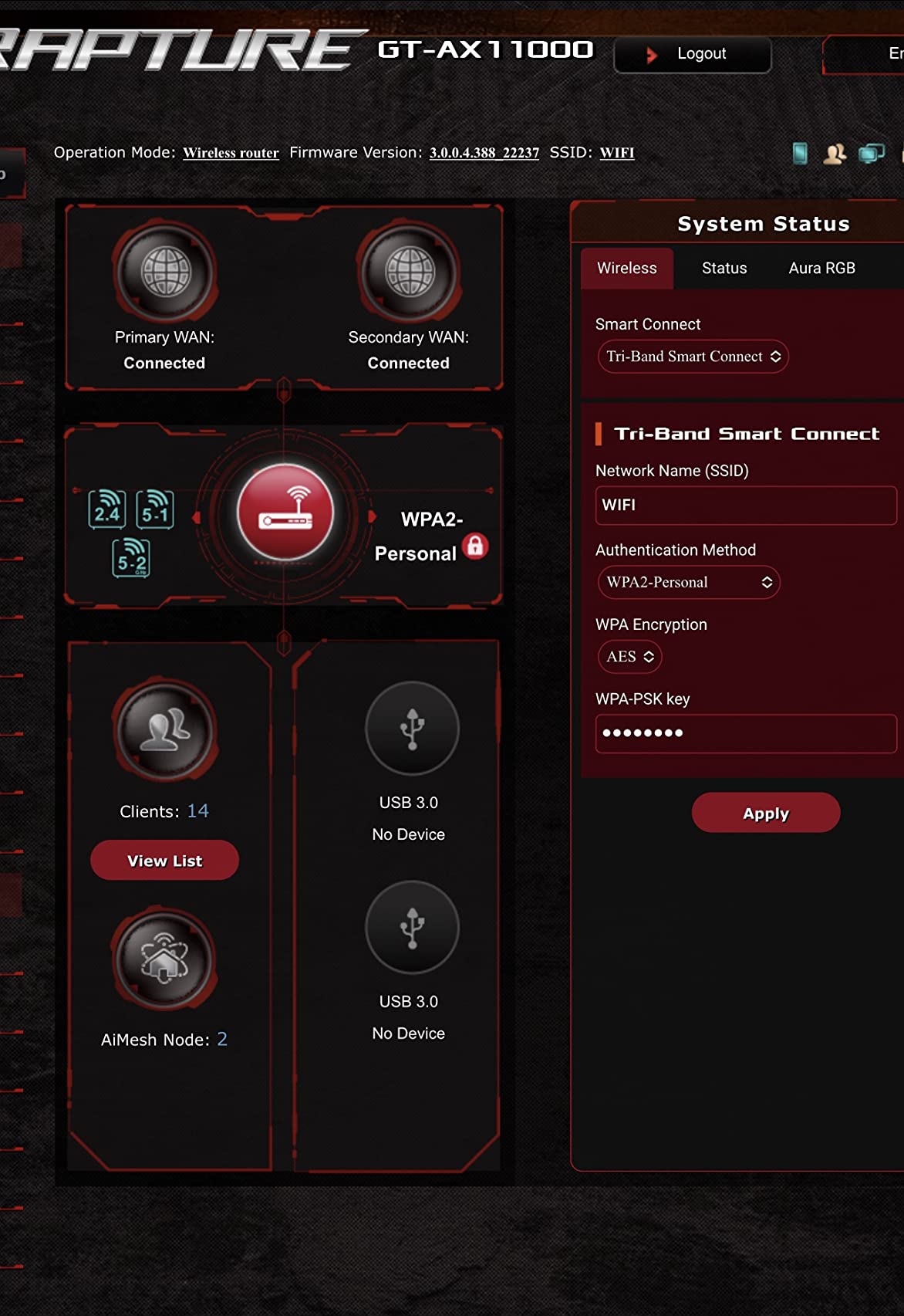 ASUS ROG Rapture WiFi 6 Gaming Router (GT-AX11000) - Tri-Band 10 Gigabit Wireless Router, 1.8GHz Quad-Core CPU, WTFast, 2.5G Port, AiMesh Compatible, Included Lifetime Internet Security, Aura RGB customer photo 1