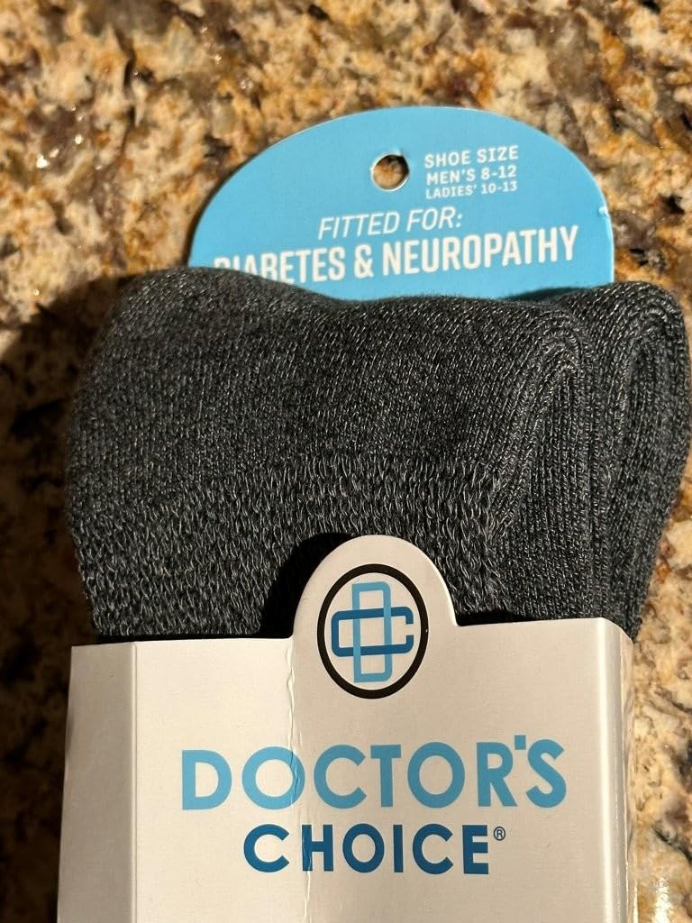 Doctor's Choice Diabetic Crew Socks for Men, Non-Binding Top, 4 Pairs | Seamless Toe, Fully Cushioned Footbed, Moisture-Wicking Fabric, Four-Way Stretch customer photo 2