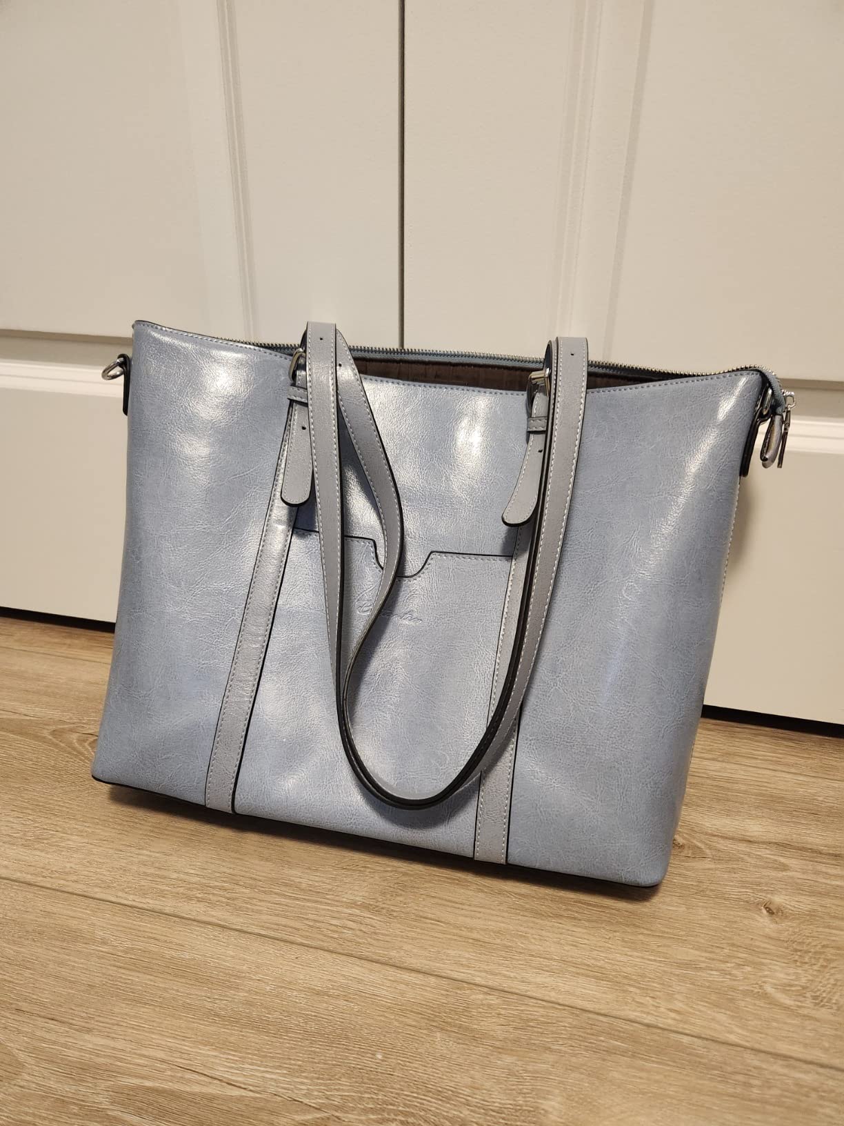 BOSTANTEN Genuine Leather Laptop Bag for Women 15.6'' Briefcase Tote Bags customer photo 2