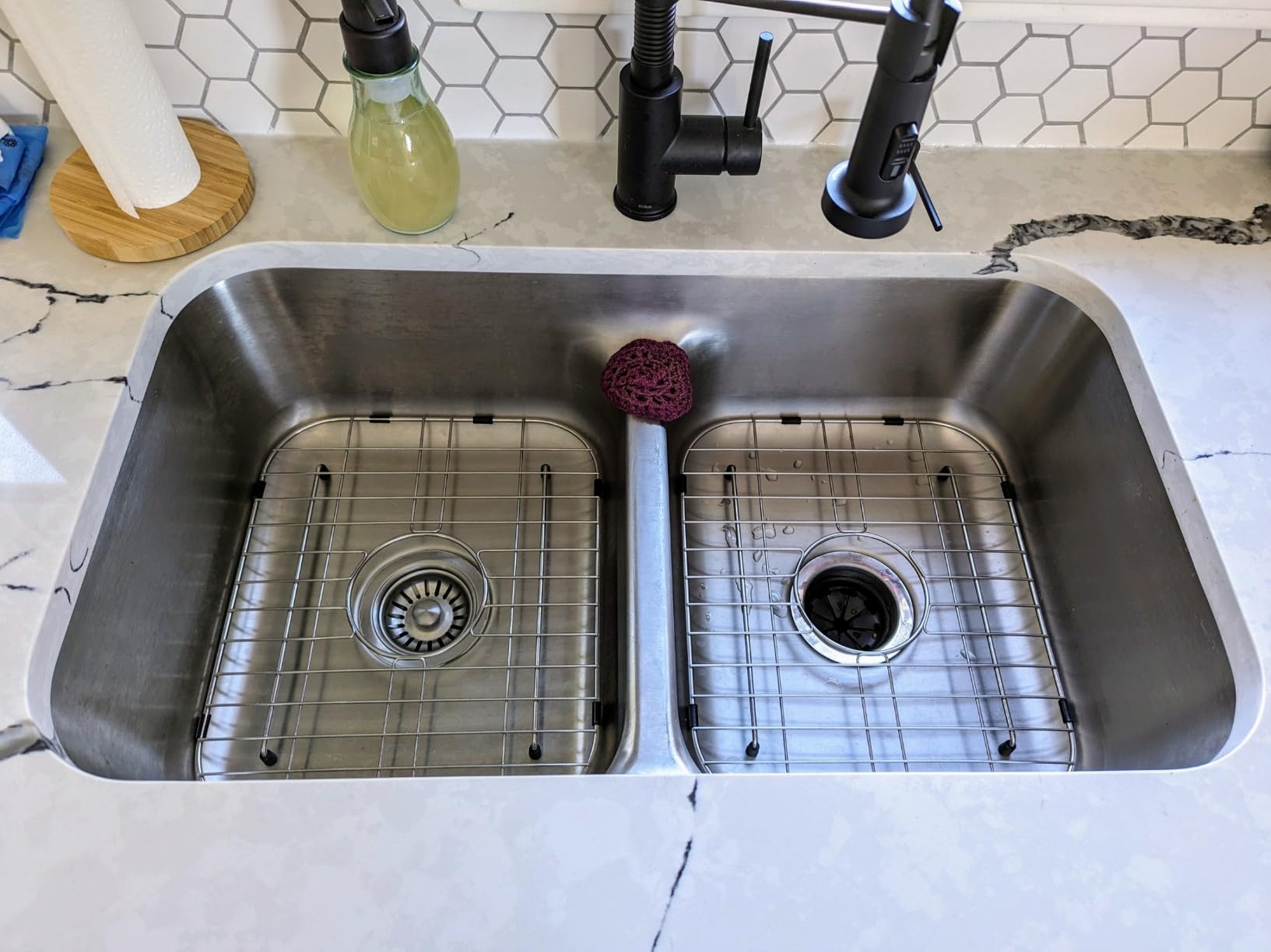 KRAUS Premier 32-inch Undermount 50/50 Double Bowl Low Divider 18-Gauge Stainless Steel Kitchen Sink KBU32 customer photo 1