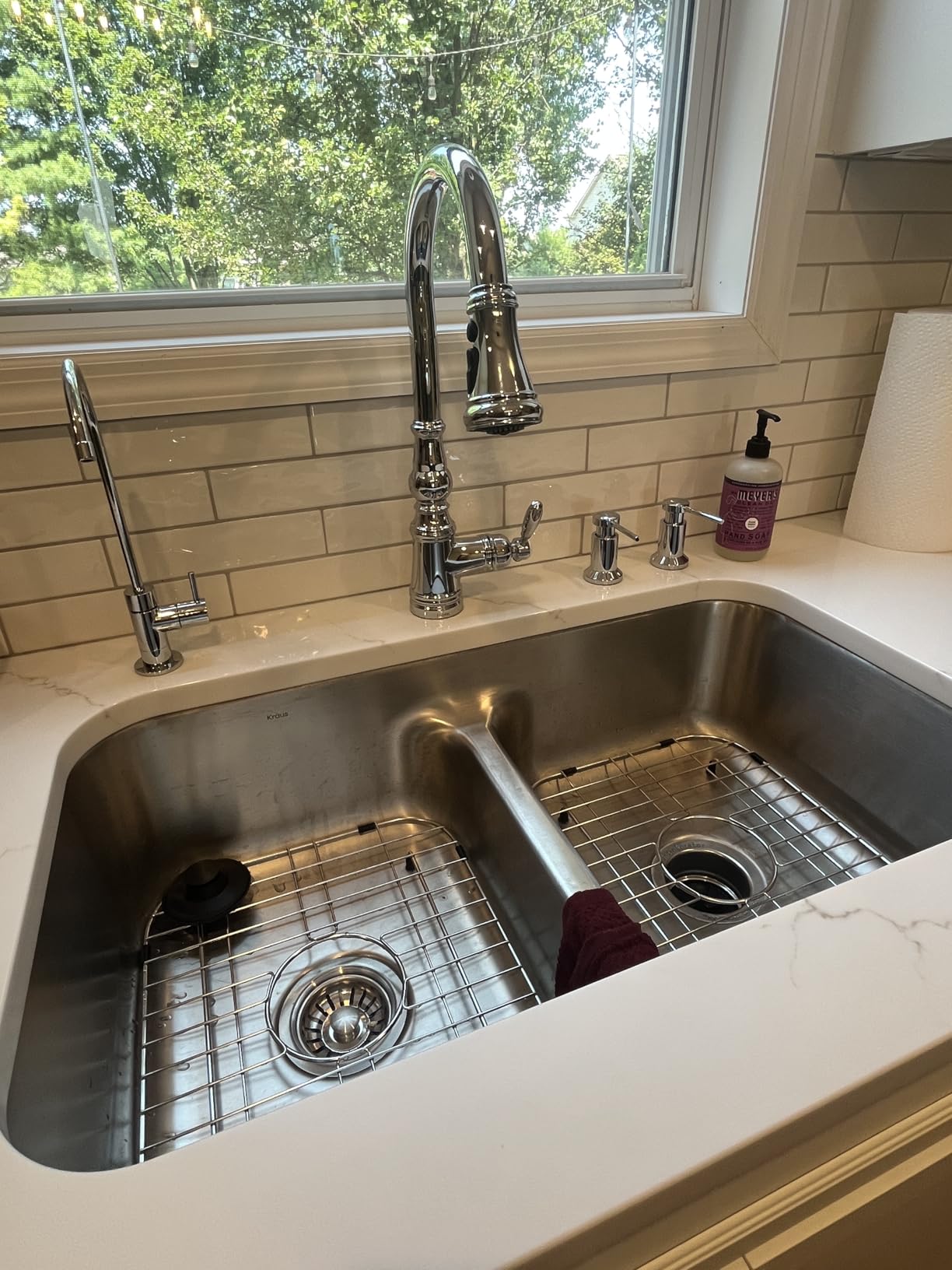 KRAUS Premier 32-inch Undermount 50/50 Double Bowl Low Divider 18-Gauge Stainless Steel Kitchen Sink KBU32 customer photo 2