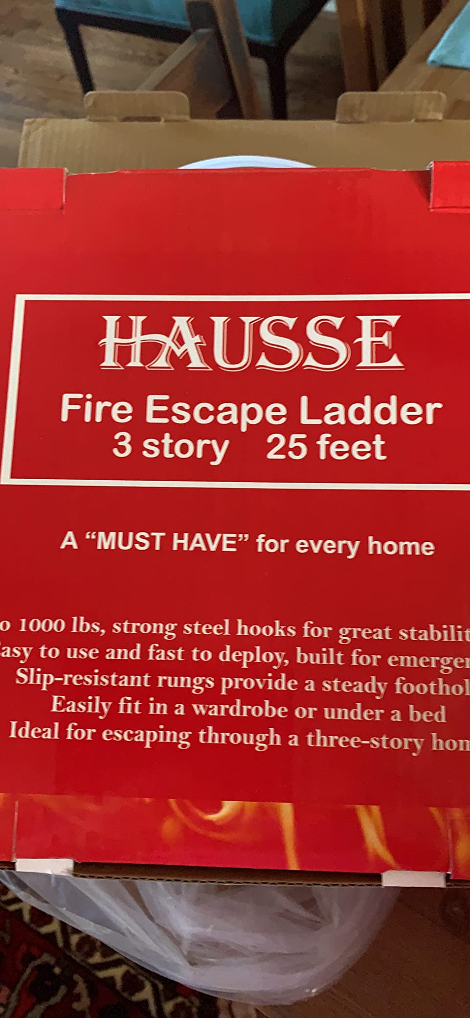 Hausse Retractable 3 Story Fire Escape Ladder, 25 Feet customer photo 1