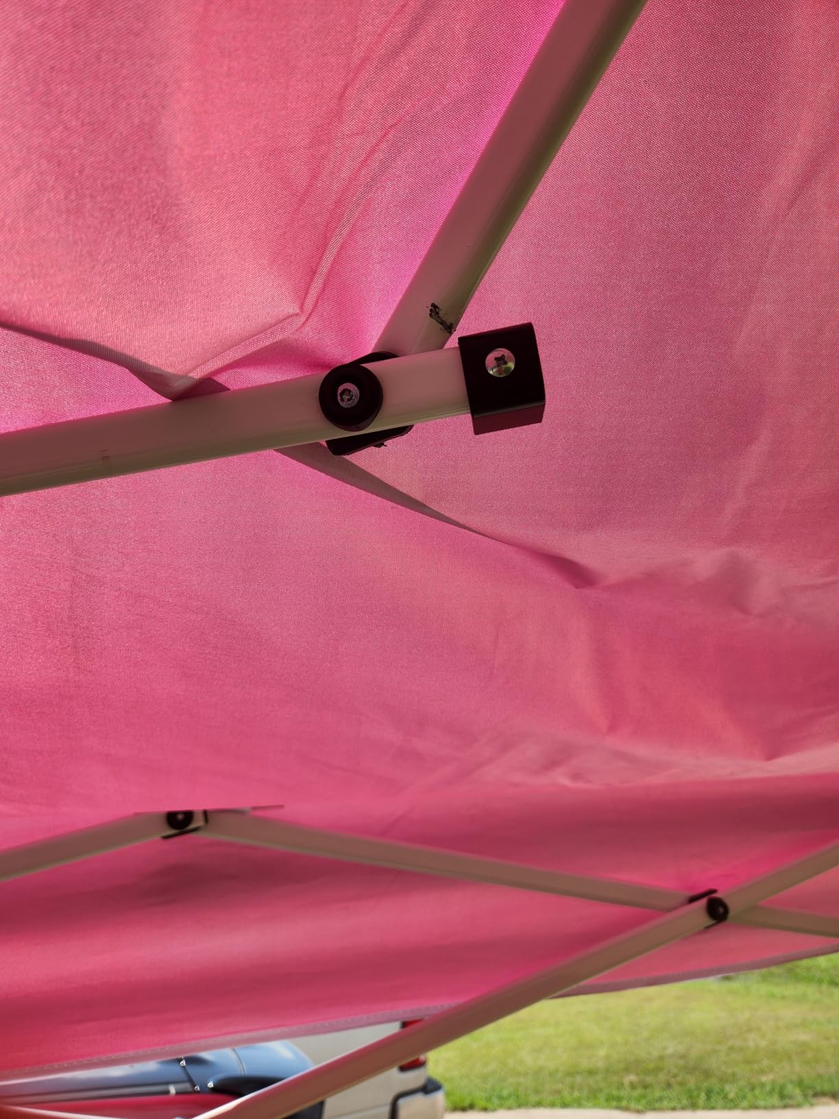 EAGLE PEAK 10x10 Pop Up Canopy Tent Easy Up Canopy Outdoor, White | Patented PeakPush Center Lock, 1 Person Setup Portable Pop Up Tent, Beach, Markets, Camping Sport Events, Wheeled Carry Bag customer photo 2