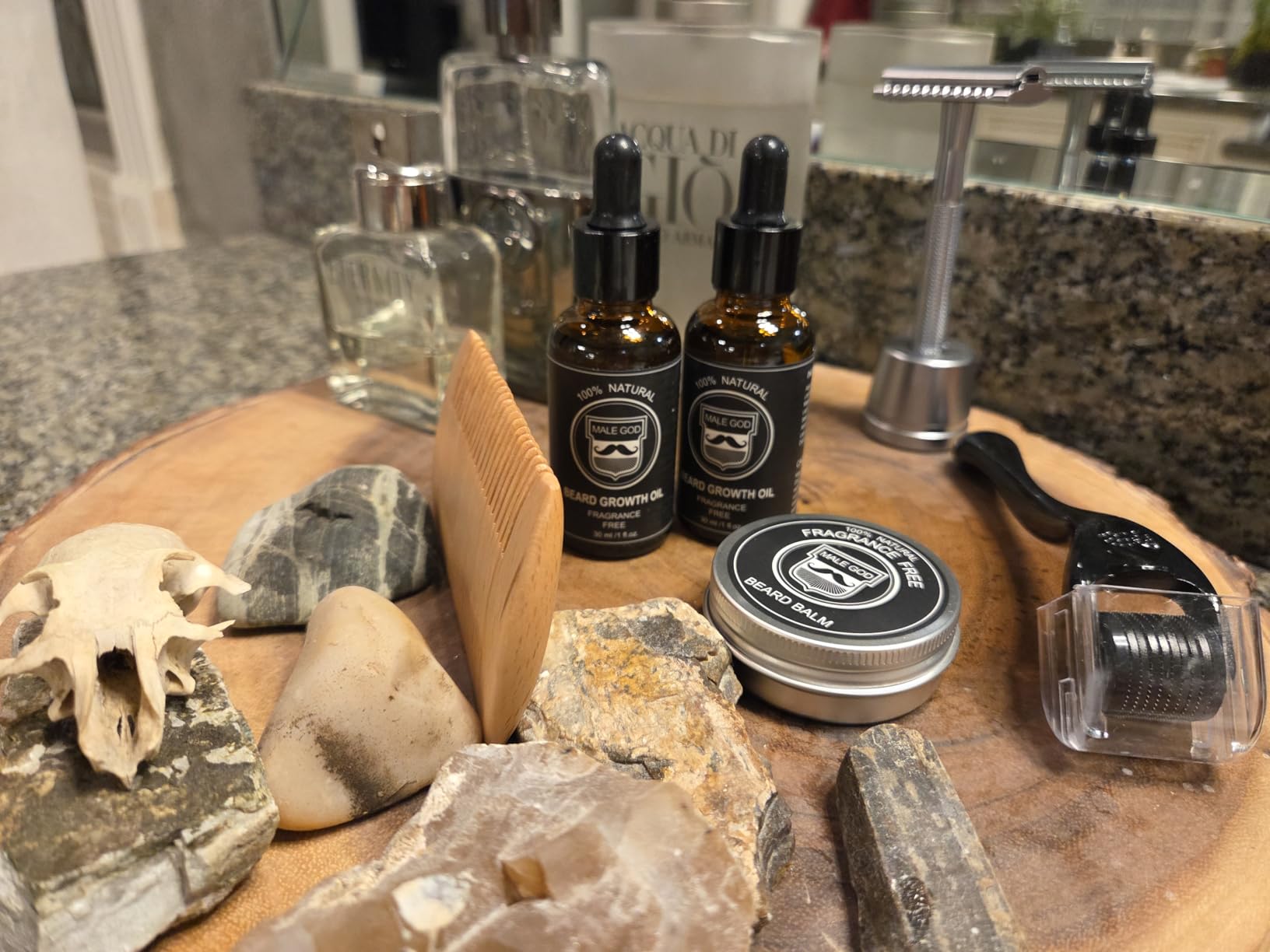 MALE GOD Beard Kit for Men's Grooming & Care, Natural Ingredients Beard Oil, Balm, Brush, Comb, Stocking Stuffers for Adult Men, Chirismtas & Birthday Gifts for Men Dad Him Husband Boyfriend Brother customer photo 2